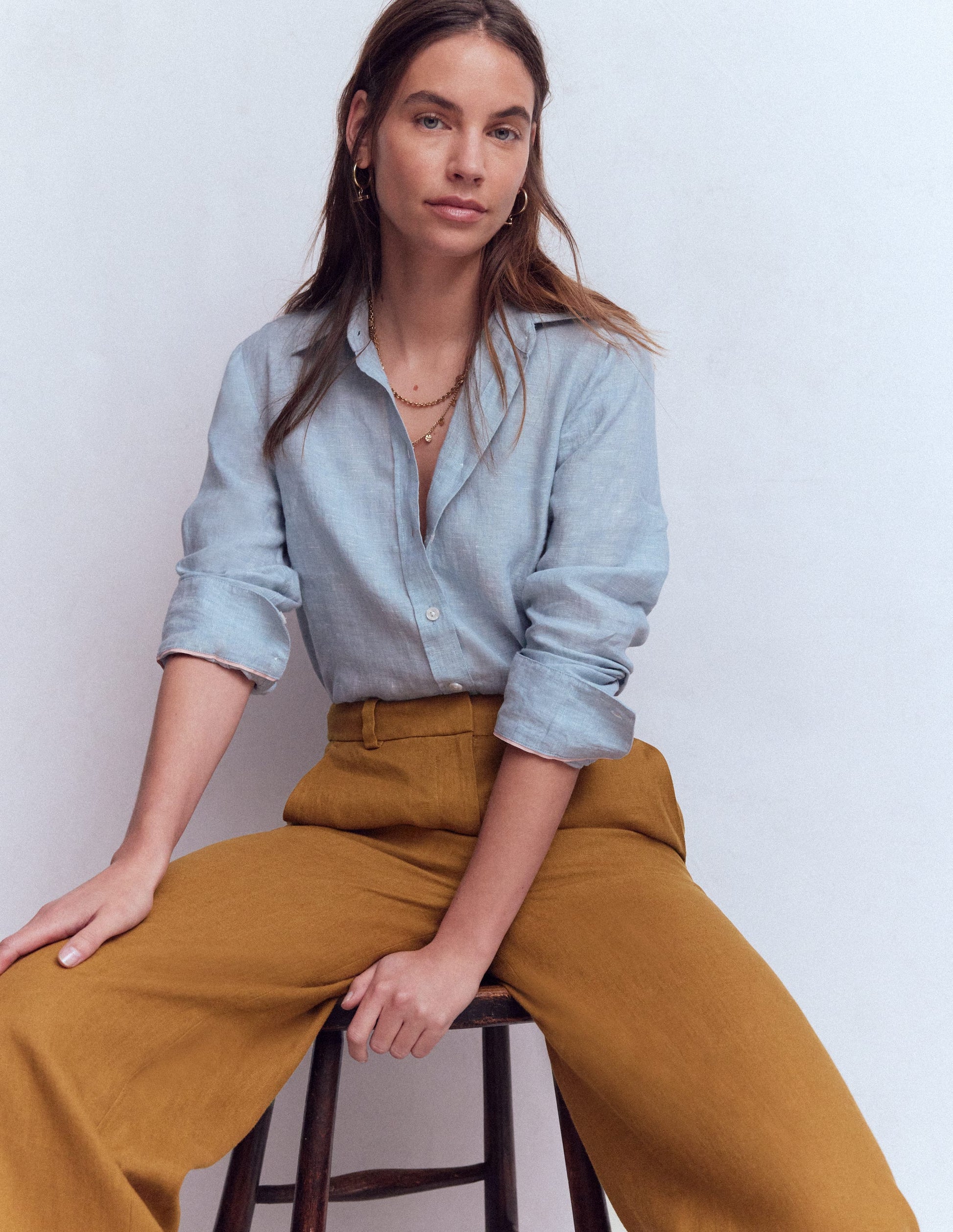 Belgravia Linen Pants-GINGERBREAD-1