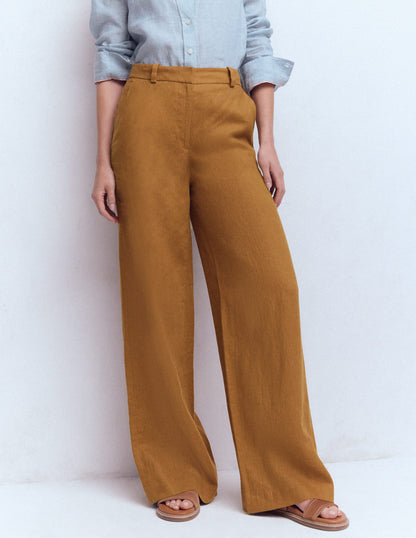 Belgravia Linen Pants-GINGERBREAD-4