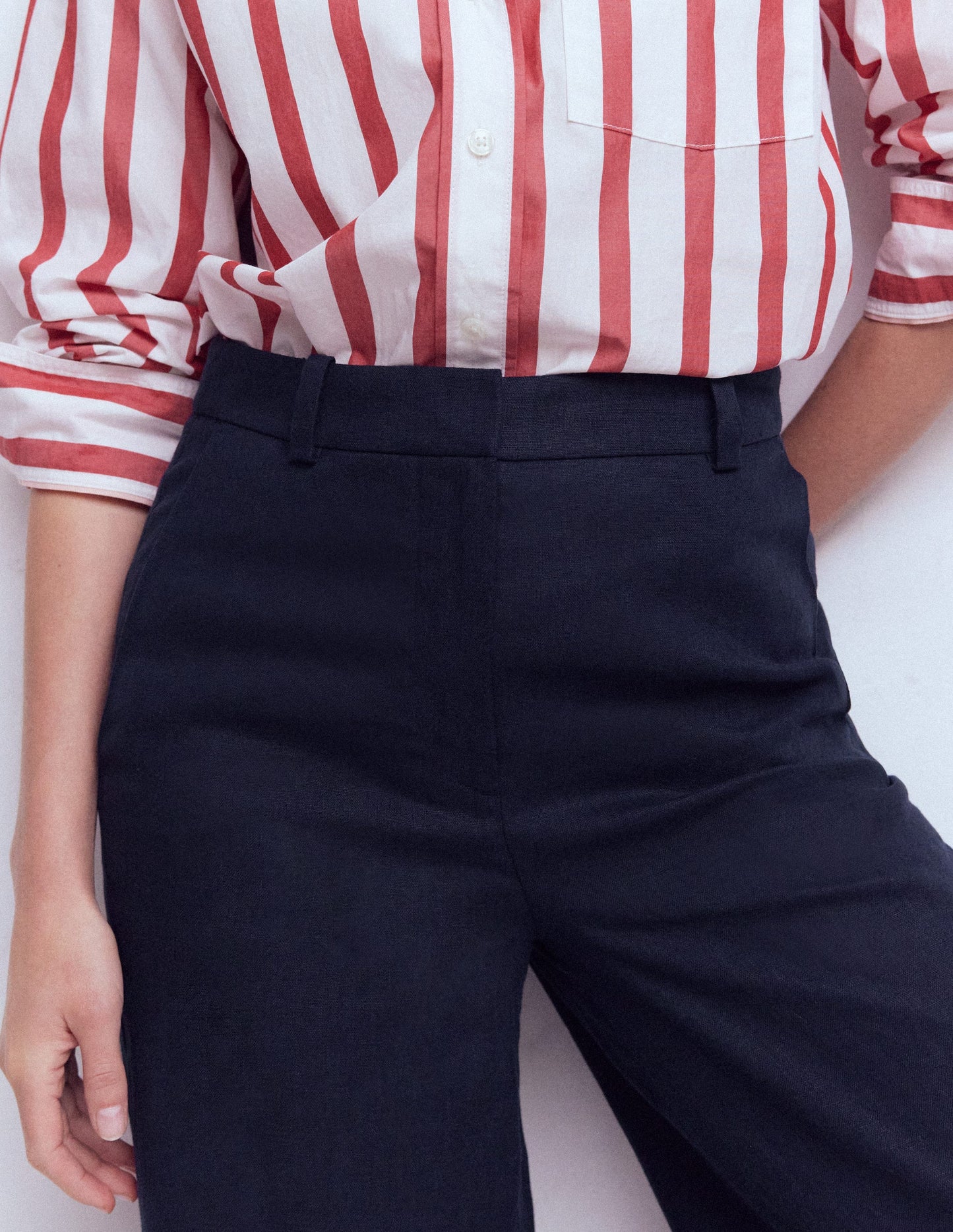 Belgravia Linen Pants-Navy