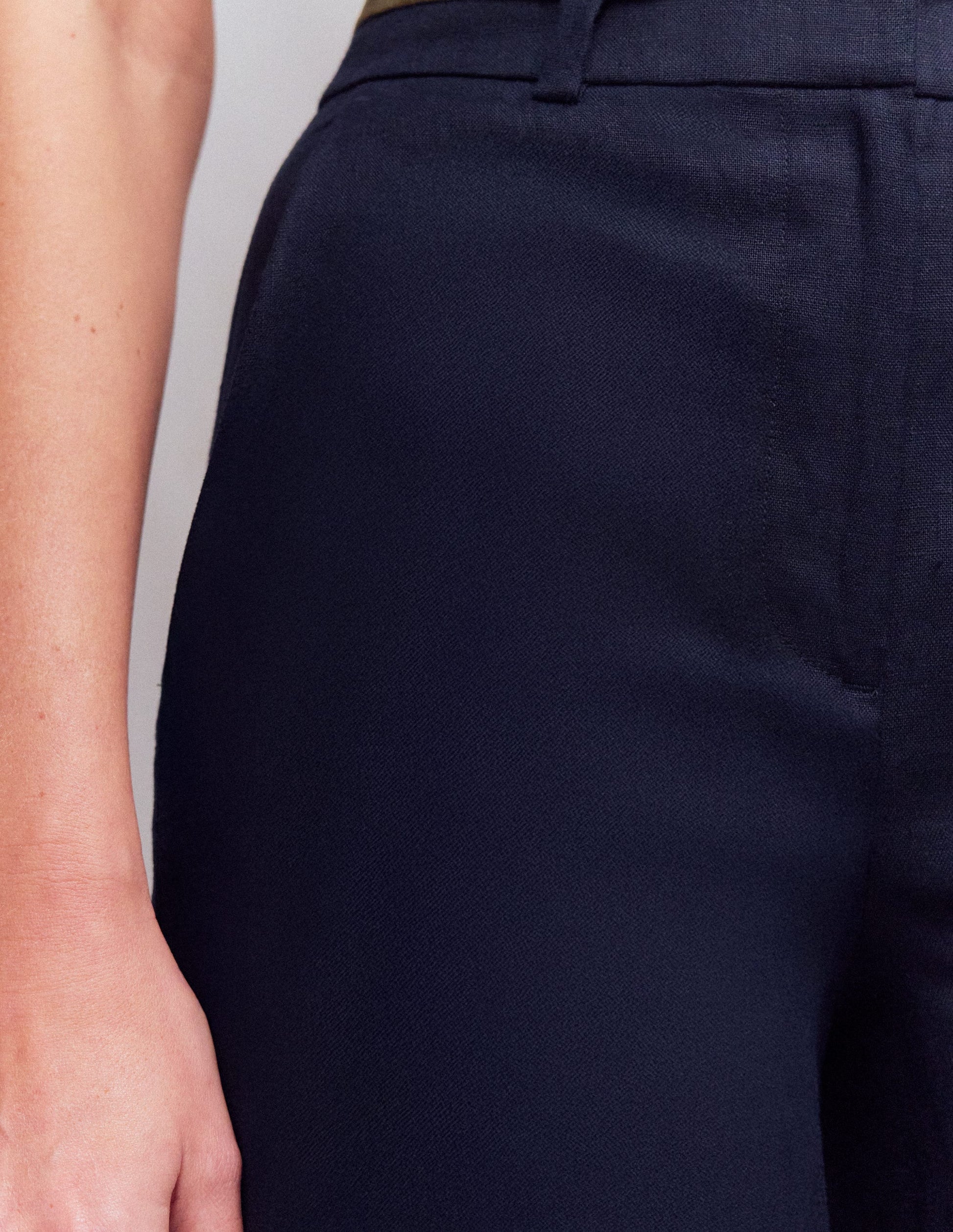 womens navy blue dress slacks Boden Women's Belgravia Linen Pants in Blue