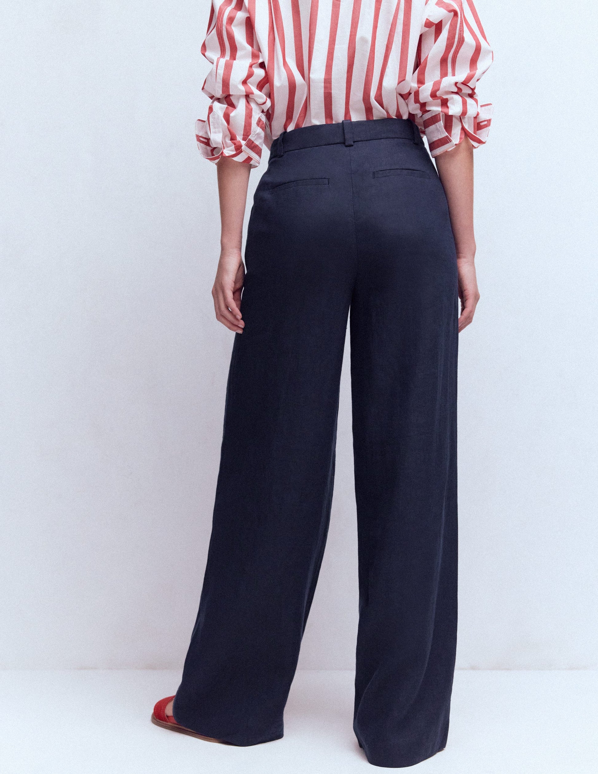 Belgravia Linen Pants-Navy-3
