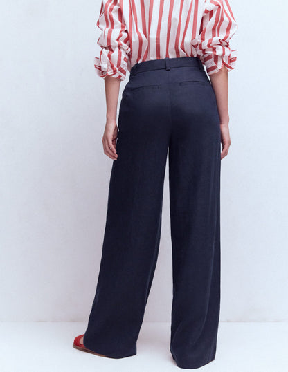Belgravia Linen Pants-Navy-3