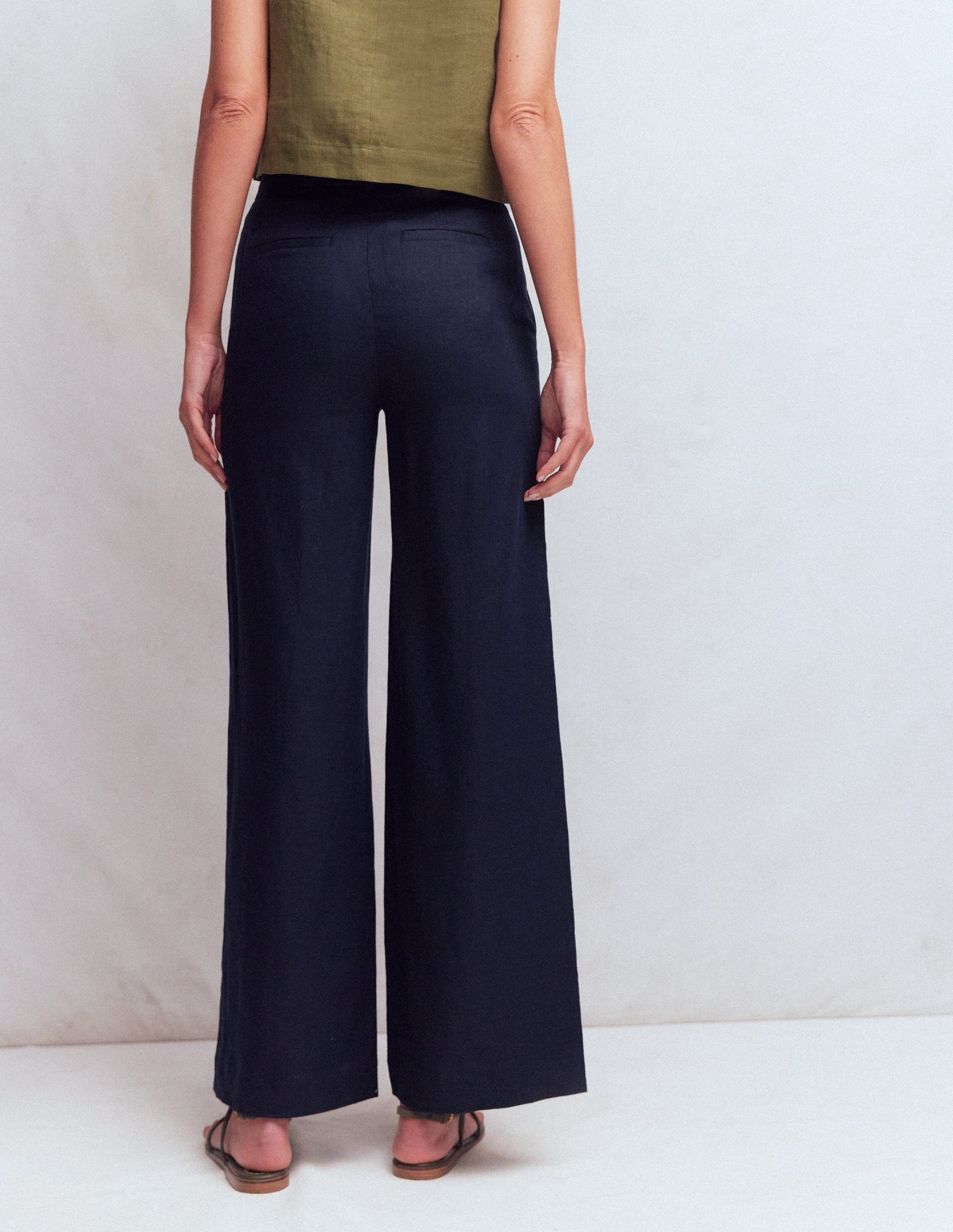 Belgravia Linen Pants-Navy-3