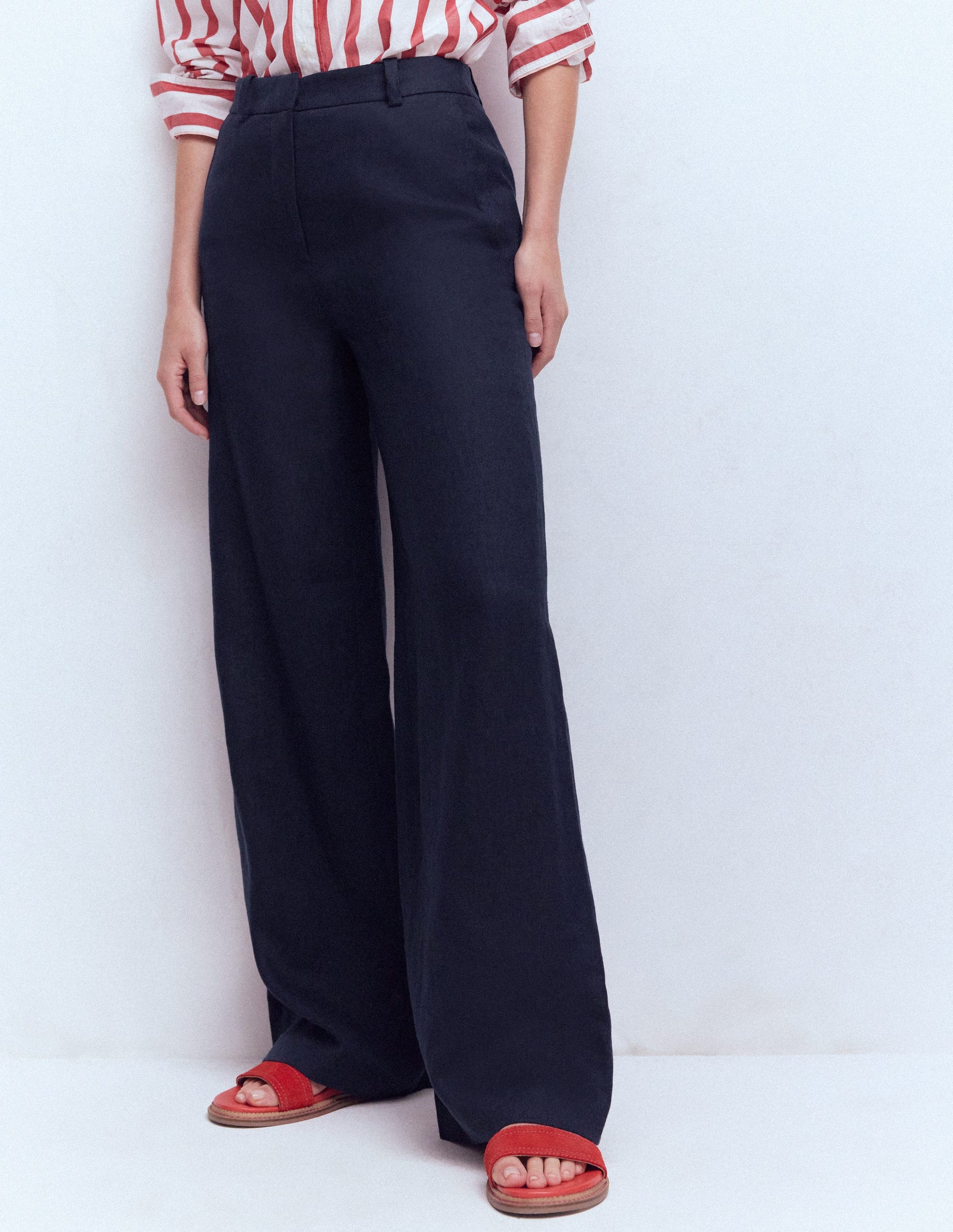Belgravia Linen Pants-Navy-4