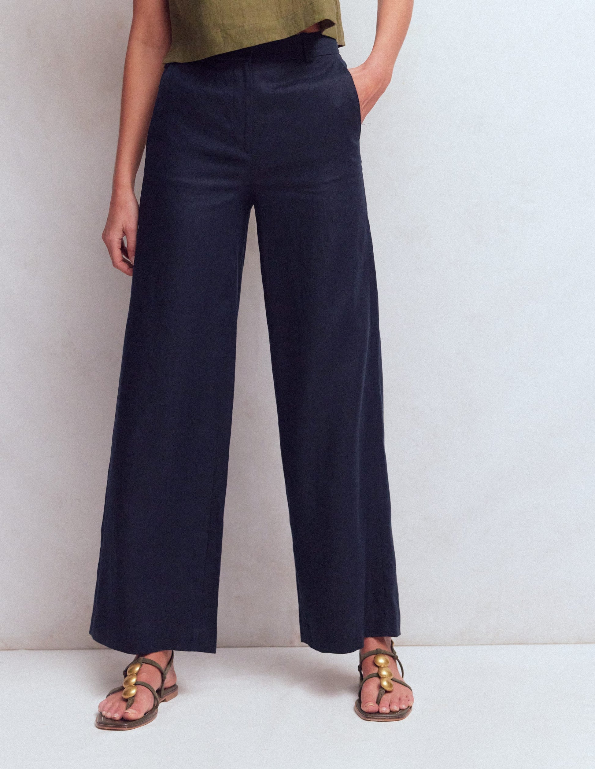 Belgravia Linen Pants-Navy-4