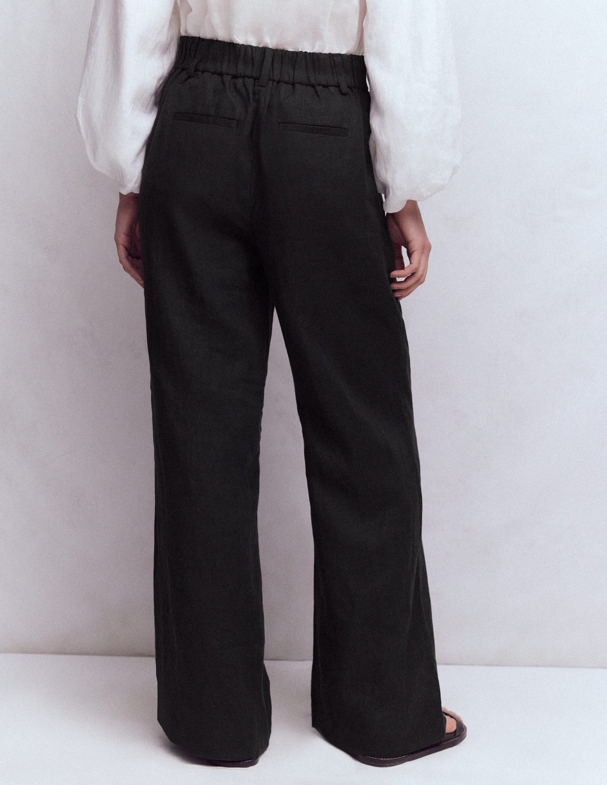 Kensington Linen Pants-Black-3
