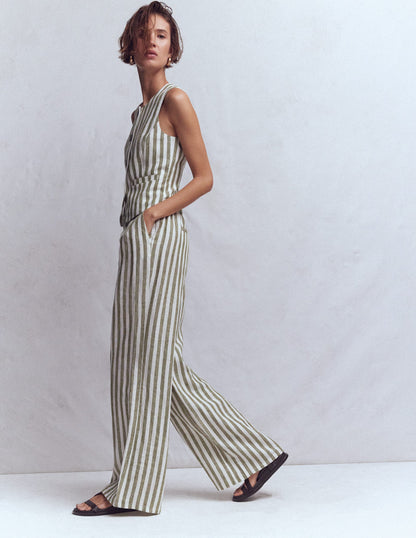 Kensington Linen Pants-Mayfly Stripe-1