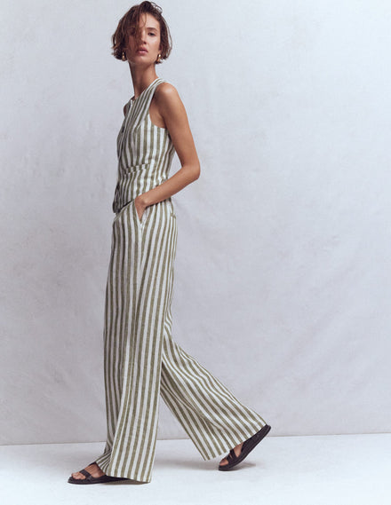 Kensington Linen Pants-Mayfly Stripe