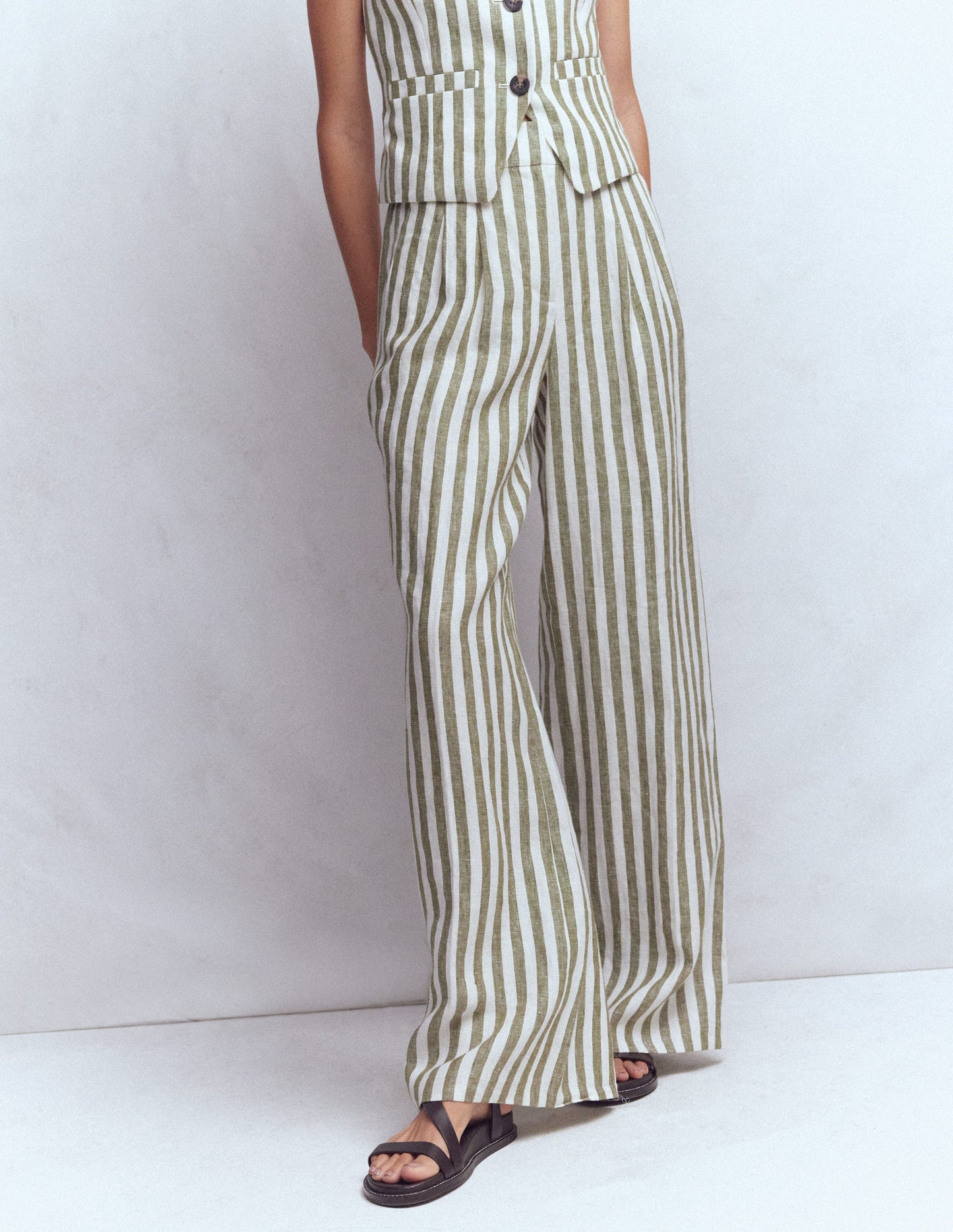 Kensington Linen Pants-Mayfly Stripe
