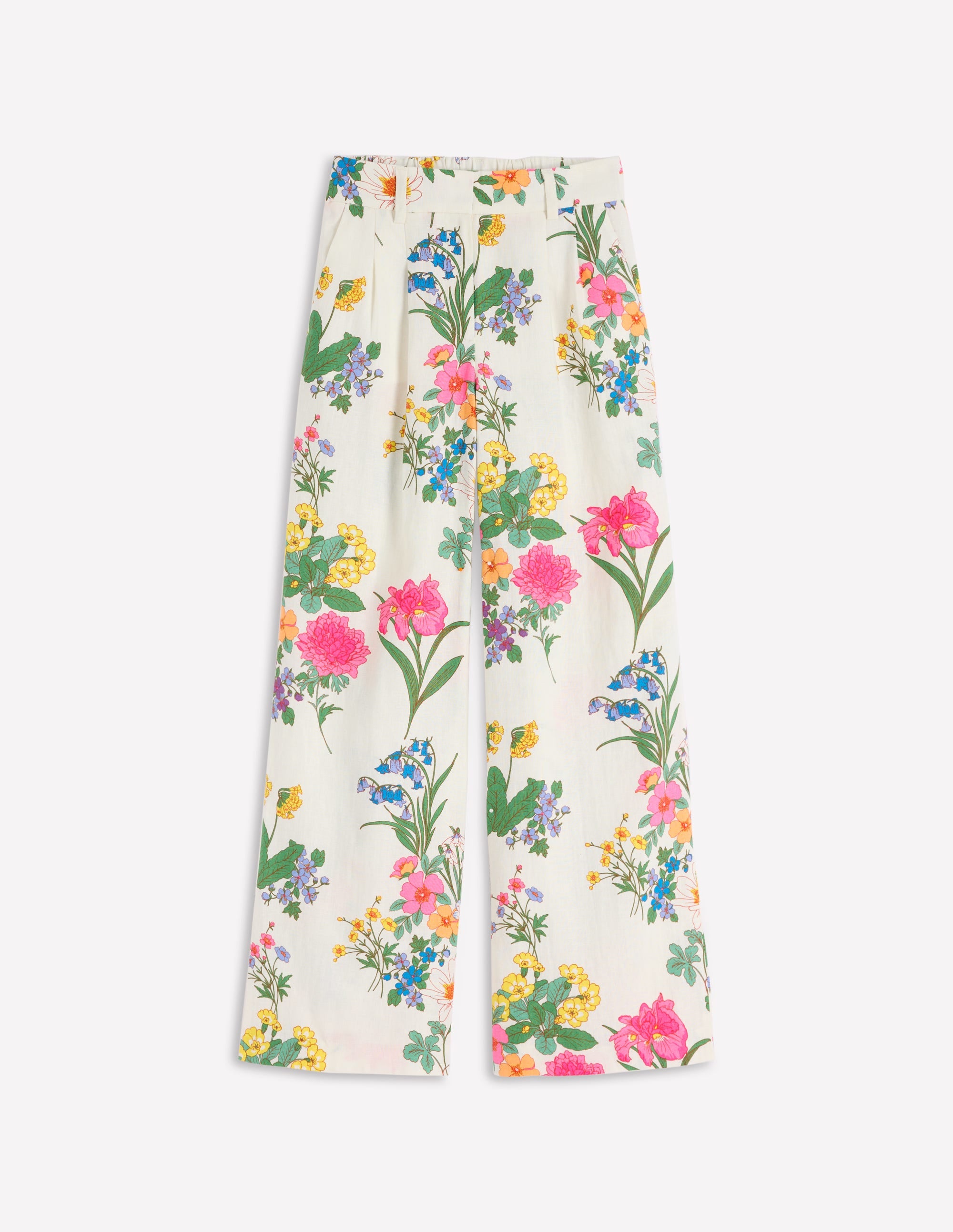 Kensington Linen Pants-Ivory, Delicate Blossom | Boden USA