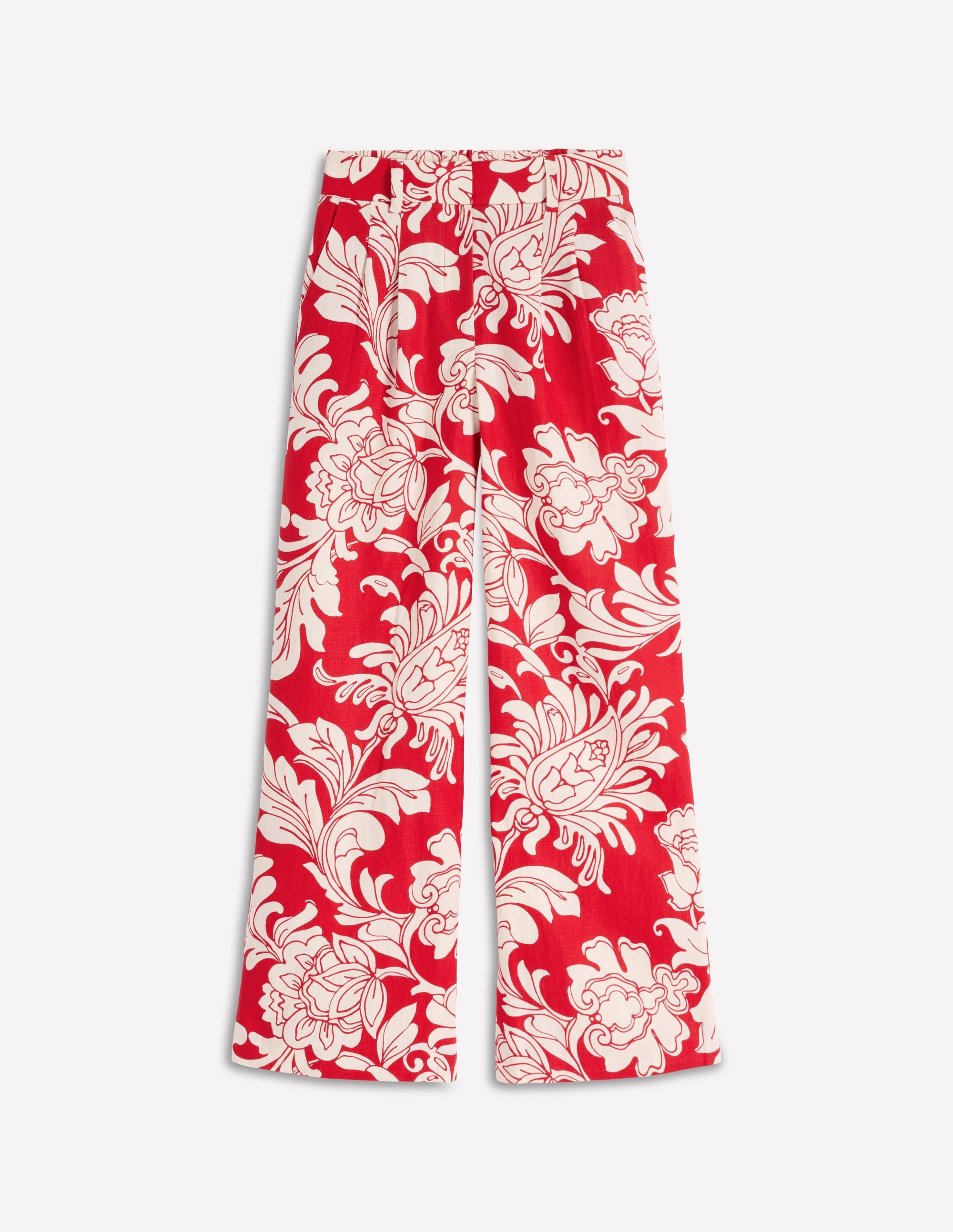Kensington Linen Pants - Botanical Flourish | Boden USA