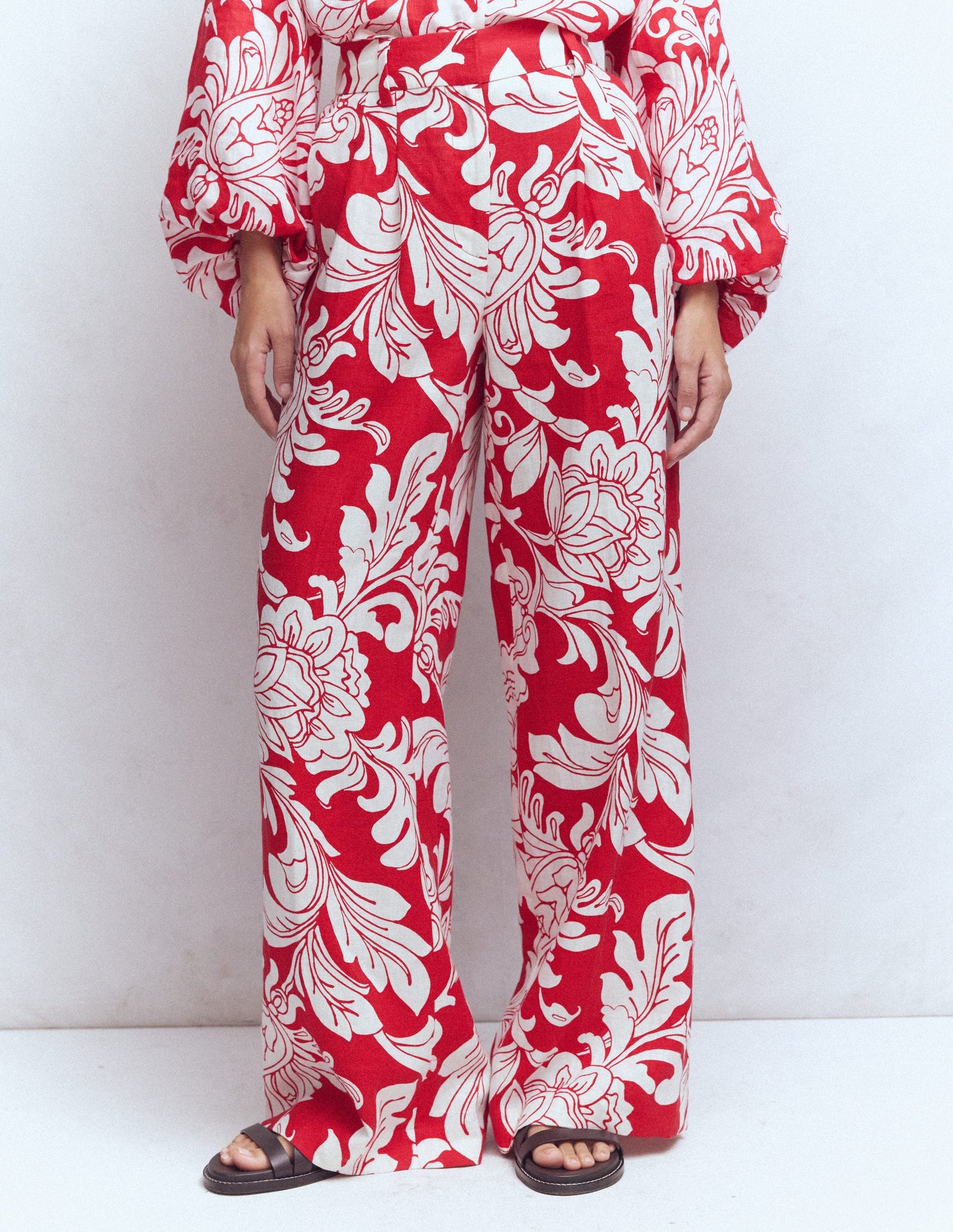 Kensington Linen Pants-Botanical Flourish