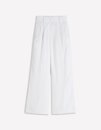 Kensington Linen Pants-White-6