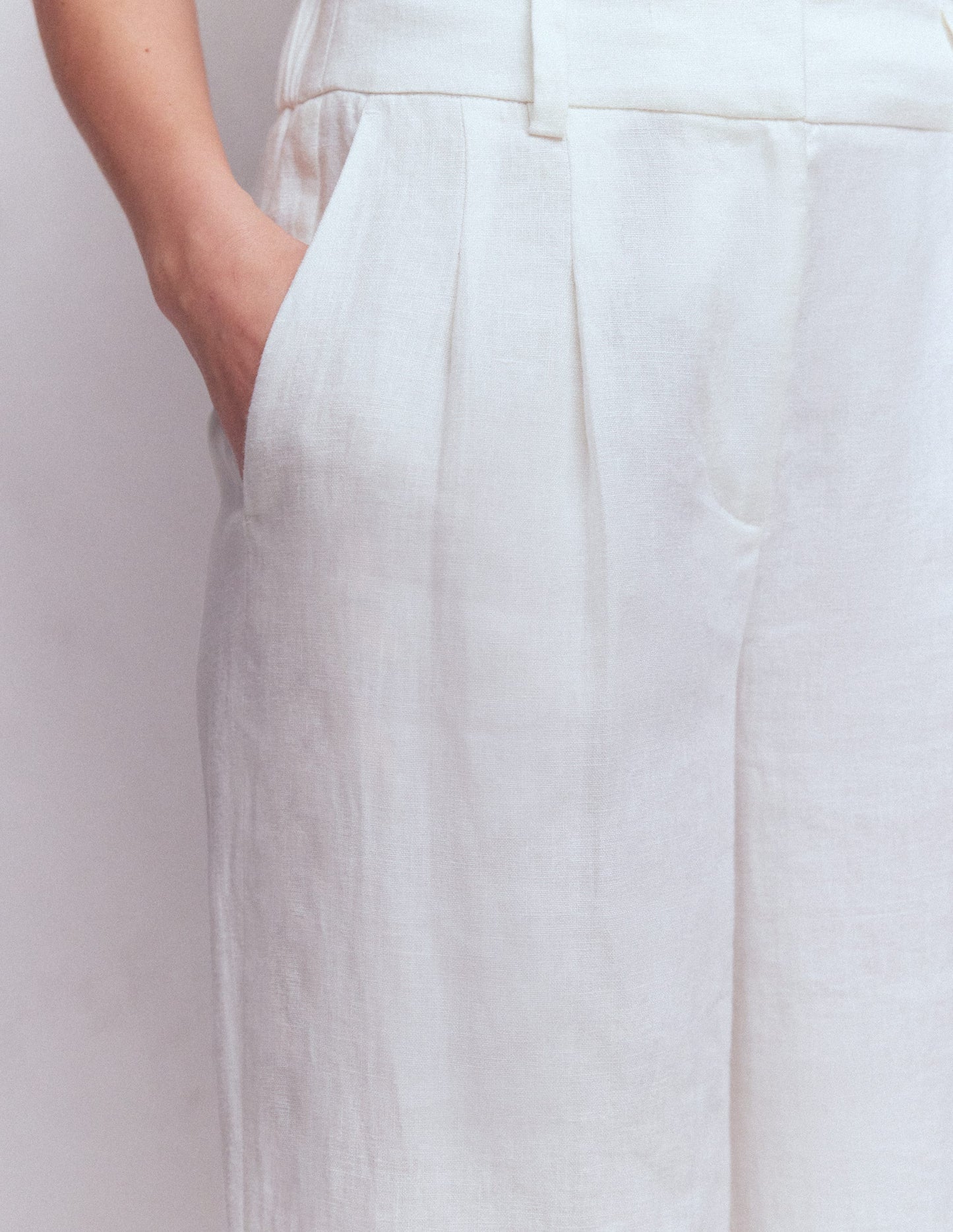 Kensington Linen Pants-White