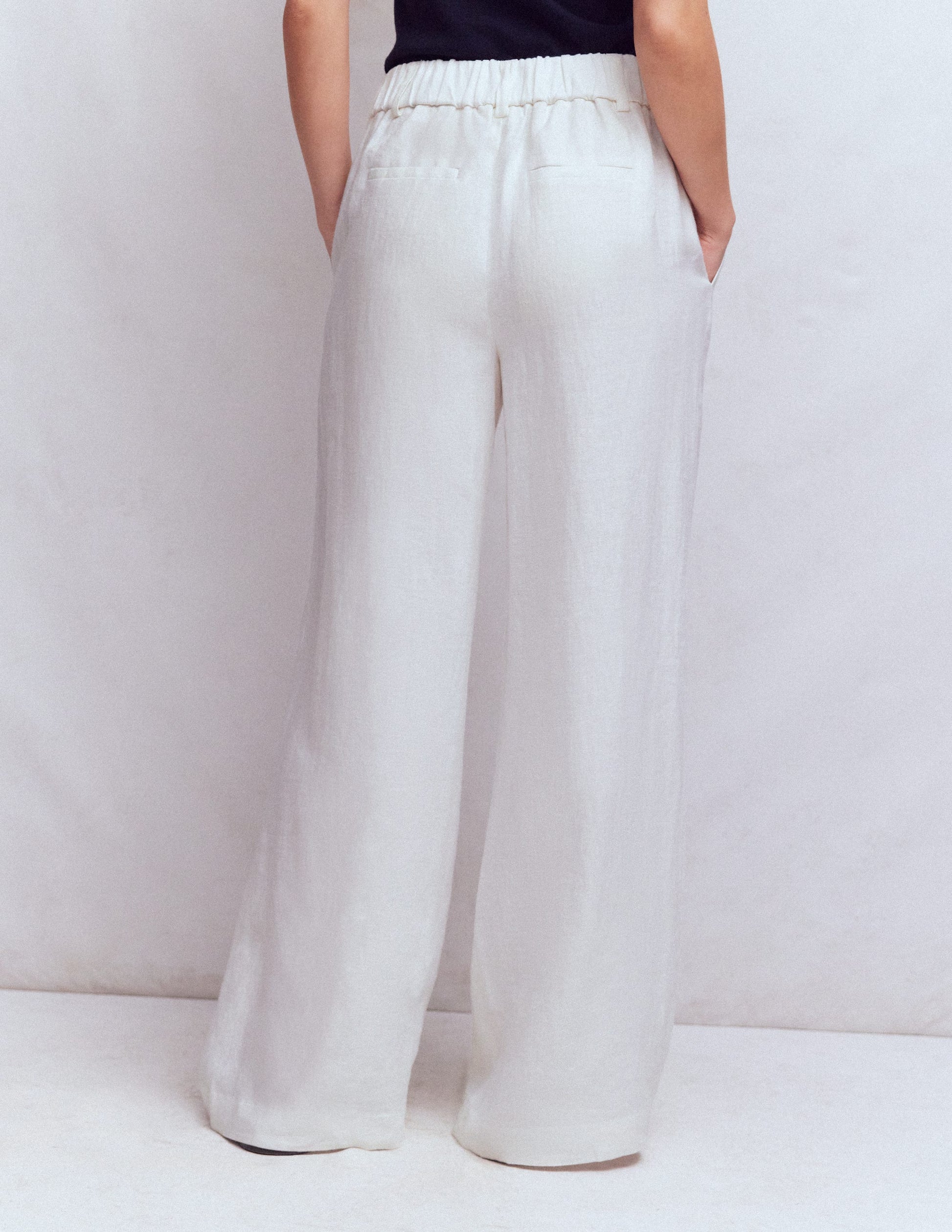 Kensington Linen Pants-White-3