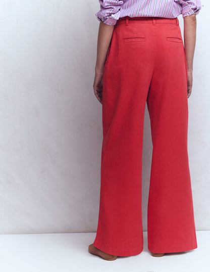 Kensington Wide Leg Pants-Poppy Red-4