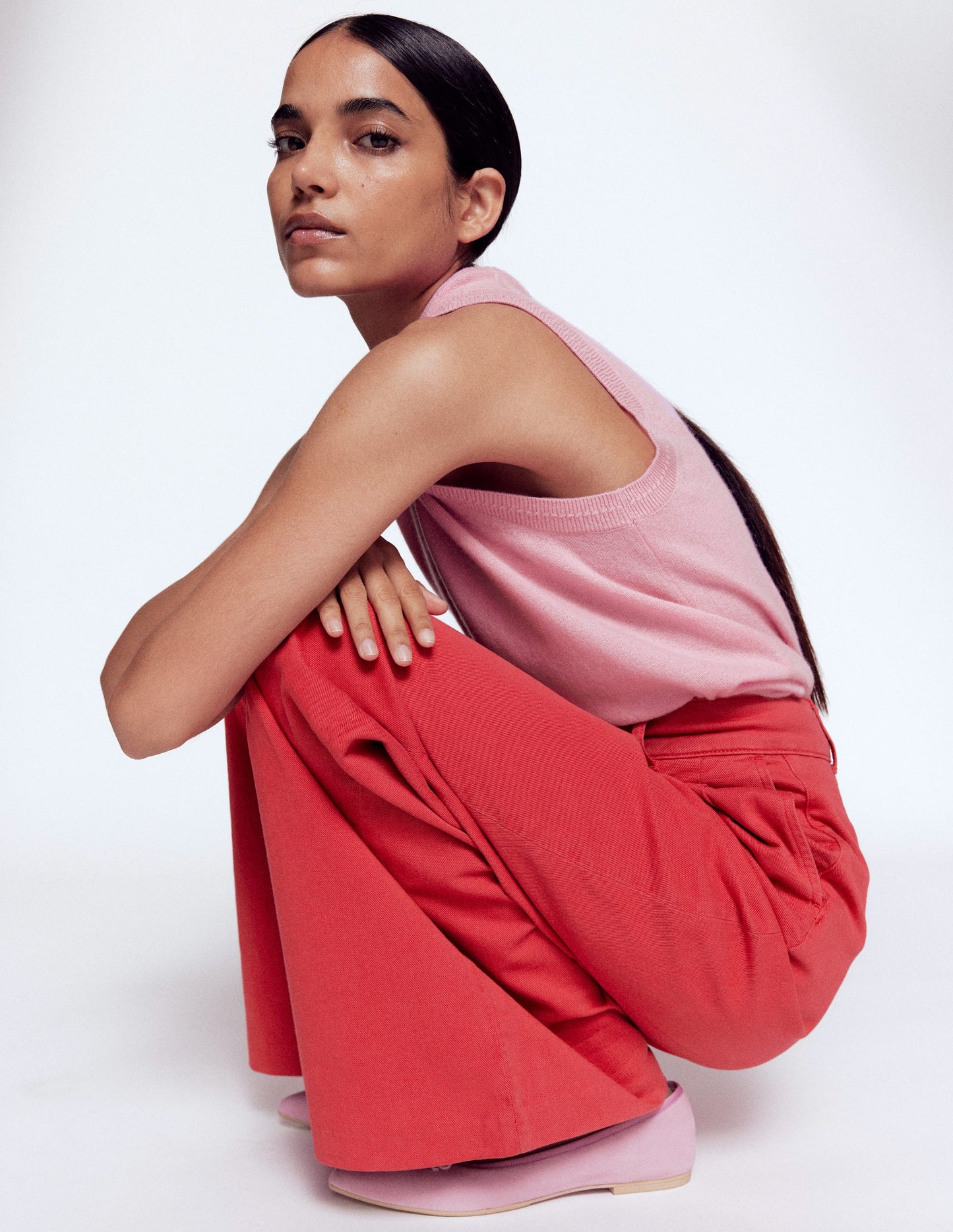 Kensington Wide Leg Pants-Poppy Red