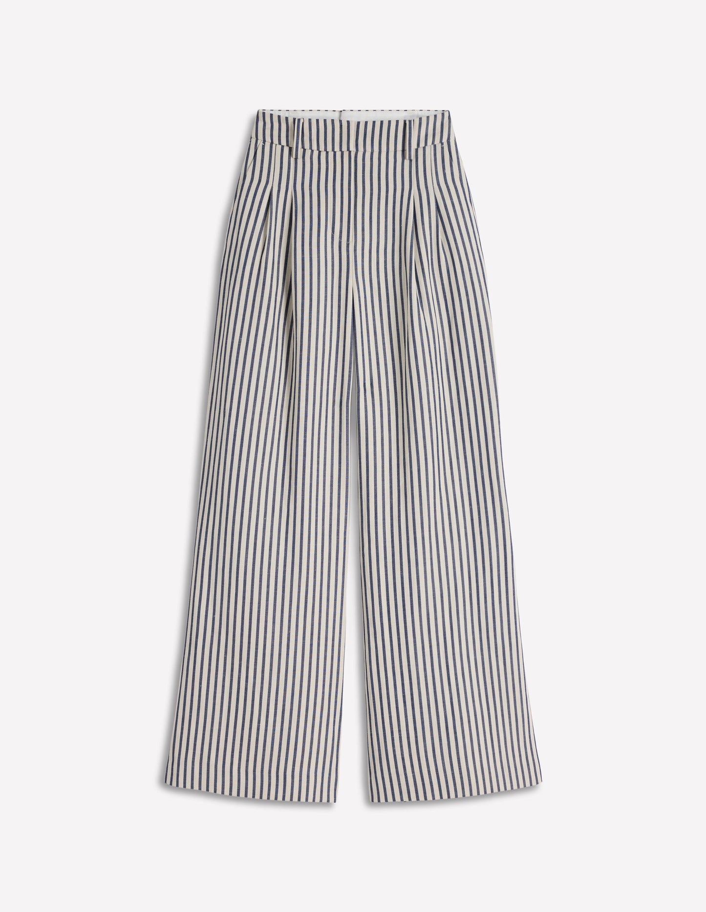 Kensington Wide Leg Pants-Blue and Ivory Stripe