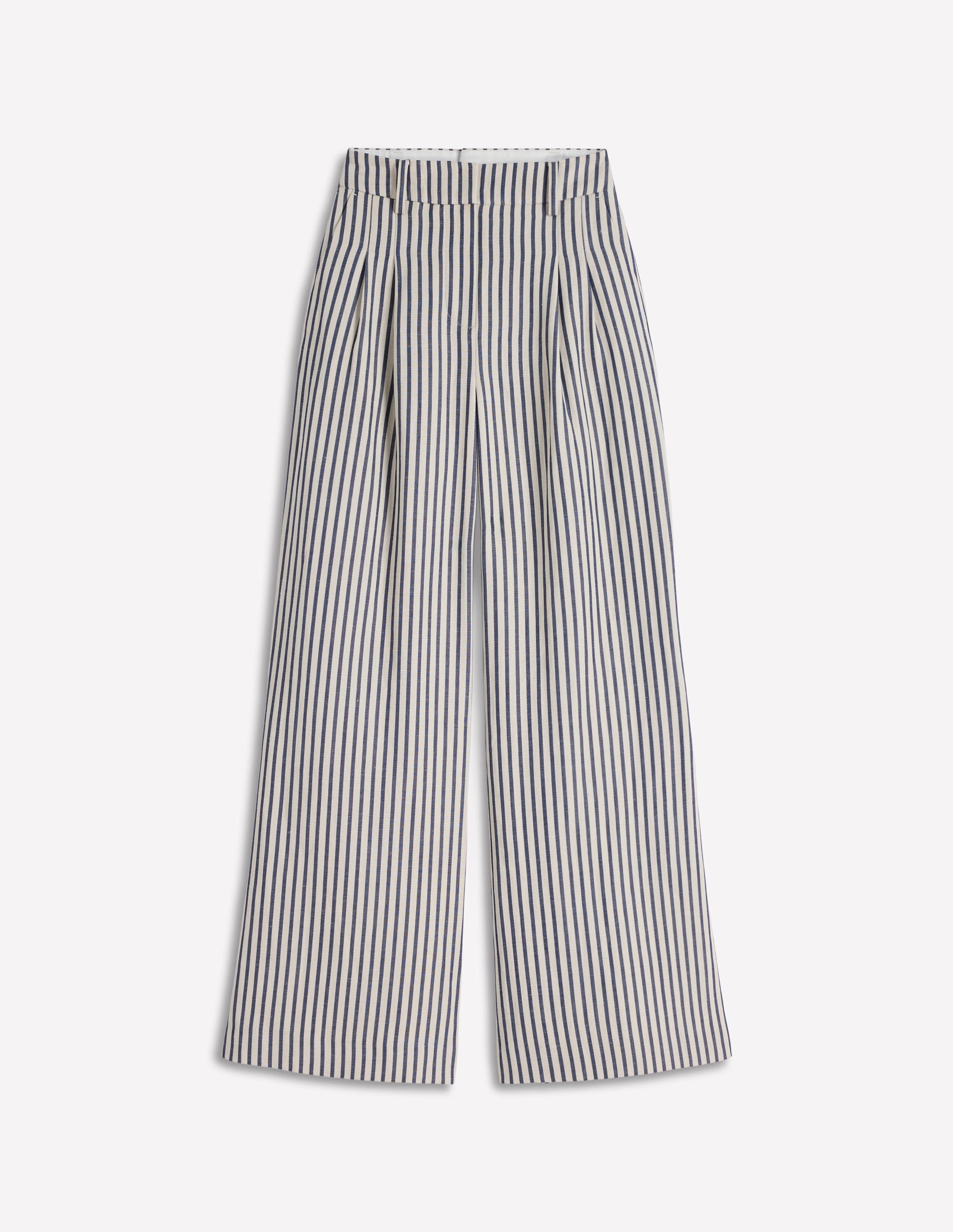 Kensington Wide Leg Pants-Blue and Ivory Stripe - Image 7