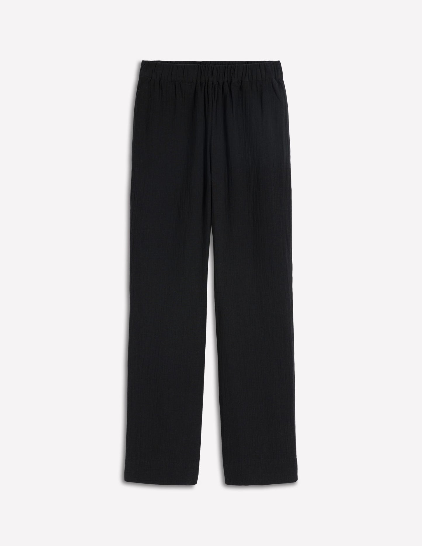 Pull-on Double Cloth Pants-Black