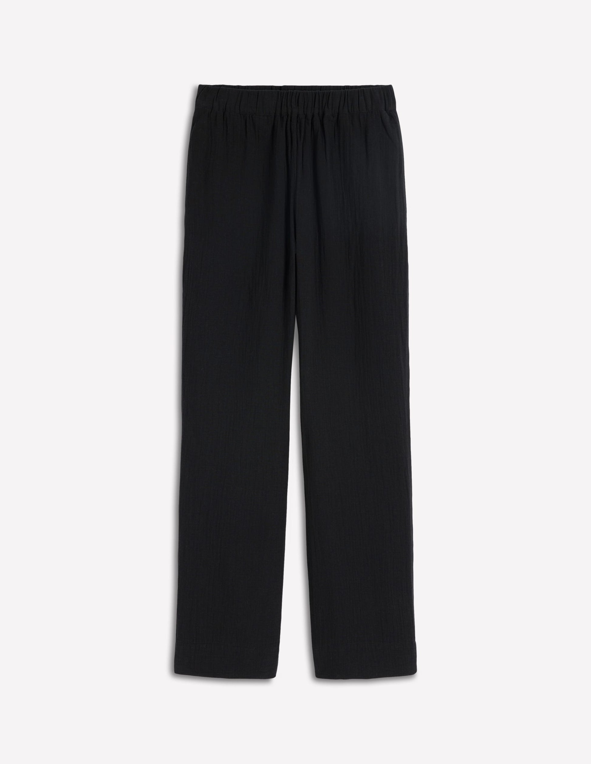 Pull-on Double Cloth Pants-Black-5