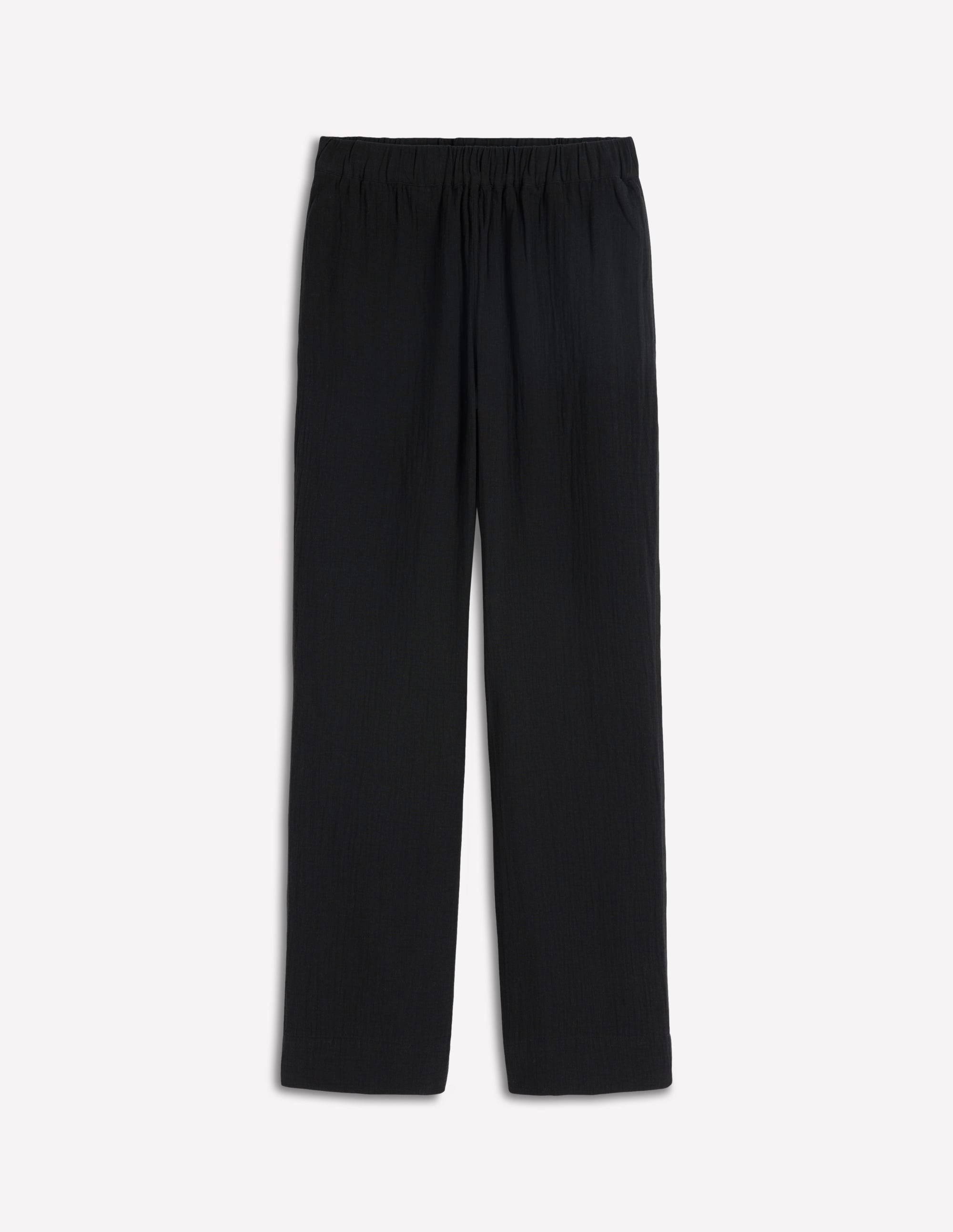 Pull On Double Cloth Pants-Black - Image 5