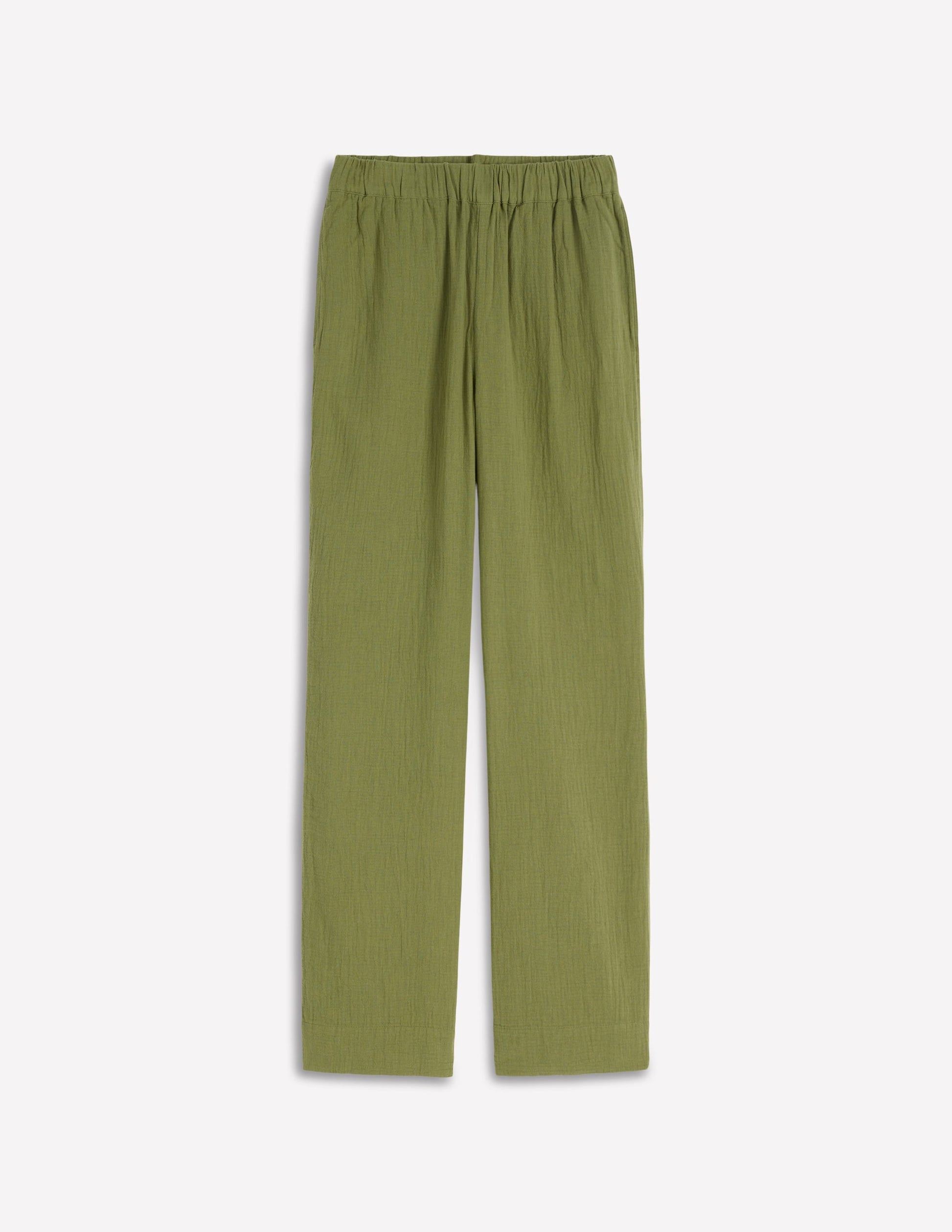 Pull-on Double Cloth Pants-Olive Green-6