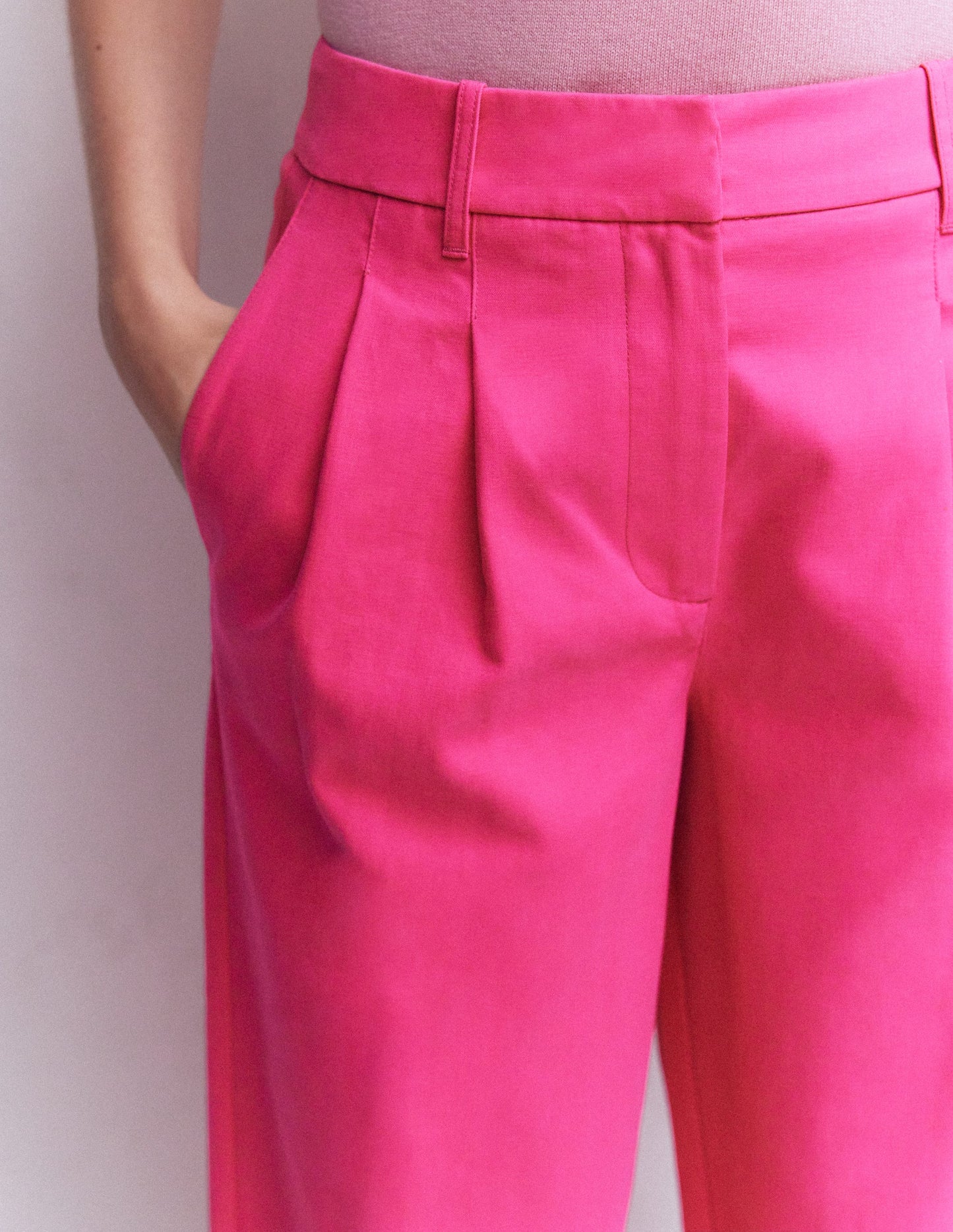 Bloomsbury Cotton Pants-Pink Peony