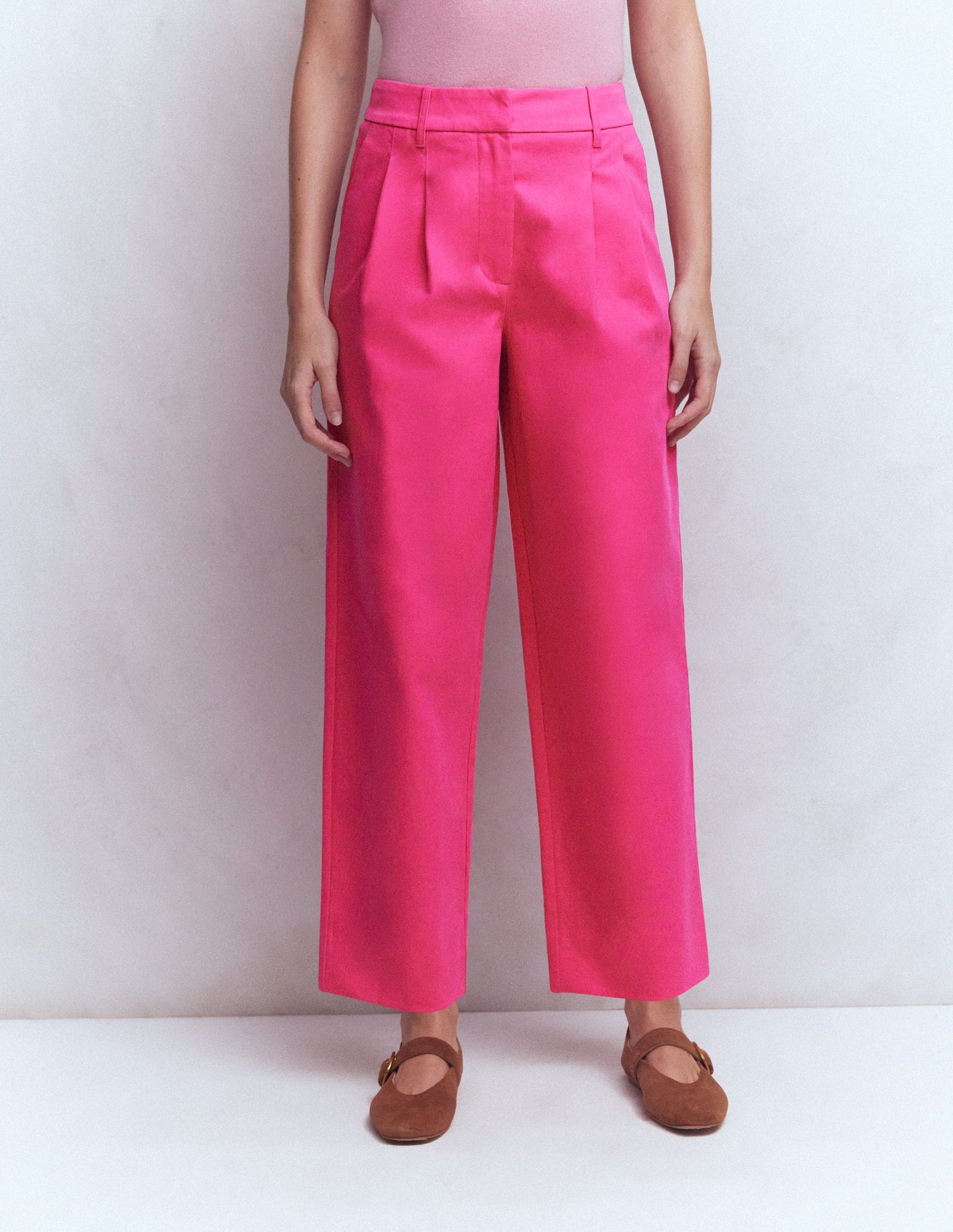 Bloomsbury Cotton Pants-Pink Peony