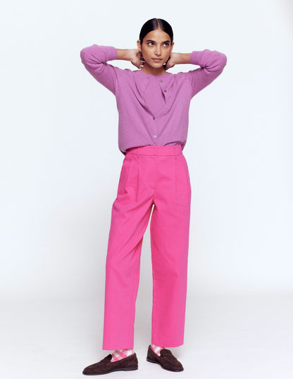 Bloomsbury Cotton Pants-Pink Peony-1
