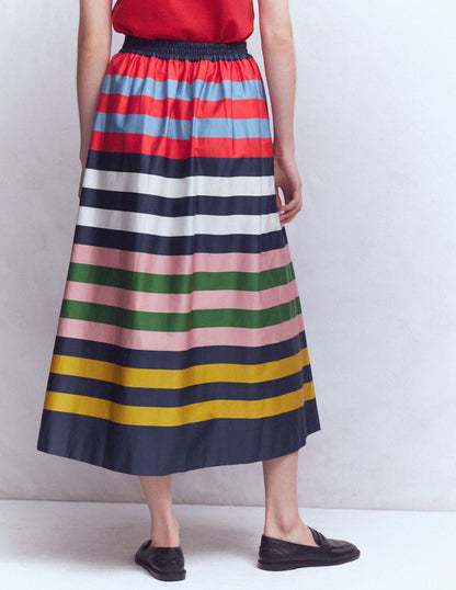 Verity Sateen Skirt-Multi Stripe-4