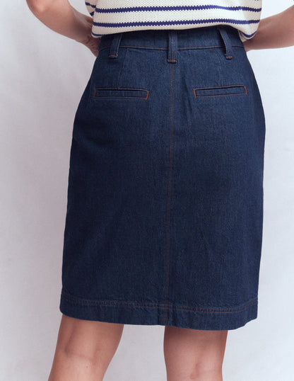 Straight Denim Skirt-Indigo-4