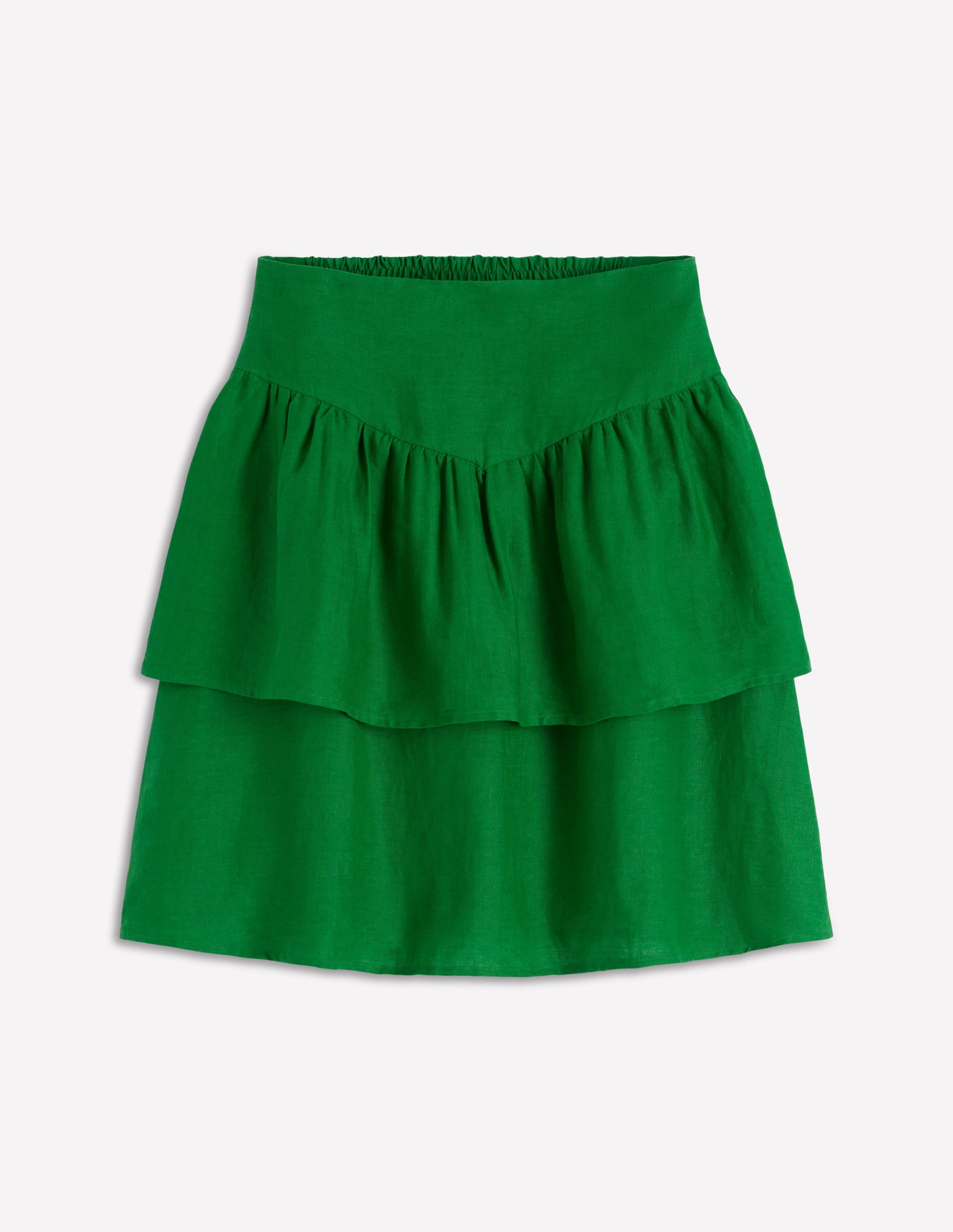 Tiered Linen Skirt-Highland Green | Boden USA