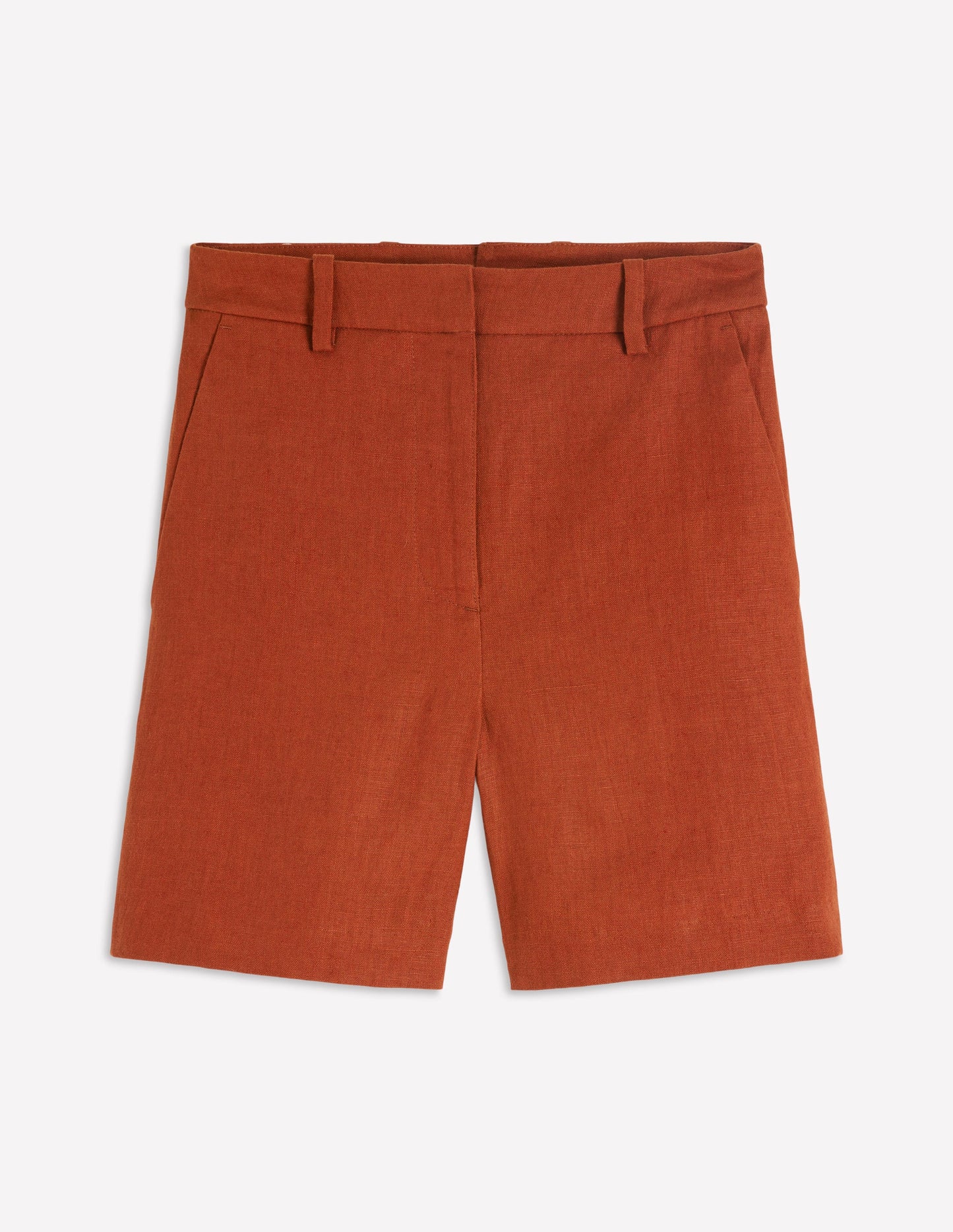 Belgravia Linen Shorts-Burnt Orange