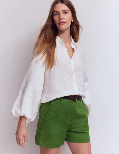 Belgravia Linen Shorts-Promenade Green-1