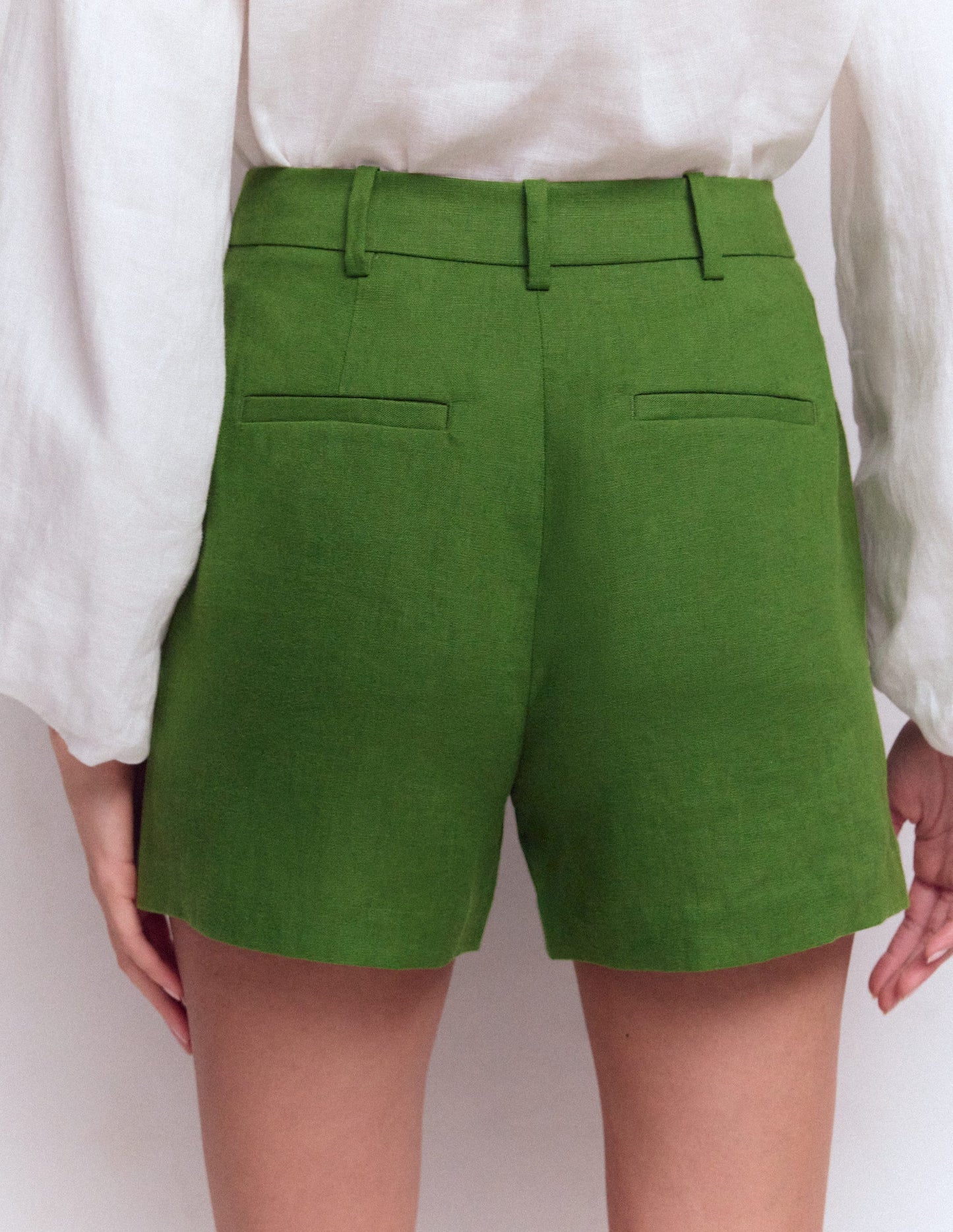 Belgravia Linen Shorts-Promenade Green