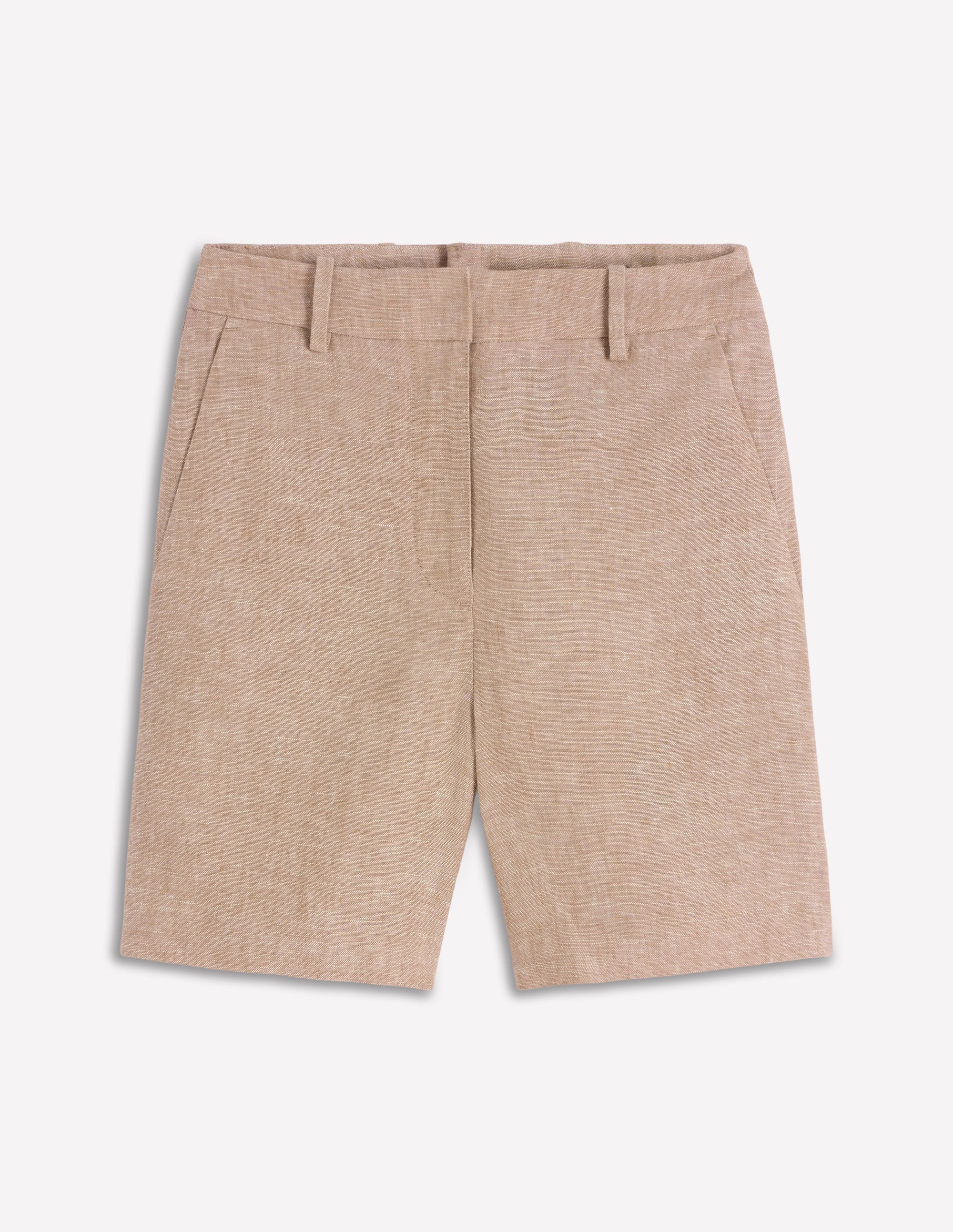 Belgravia Linen Shorts-Cappuccino Chambray - Image 6