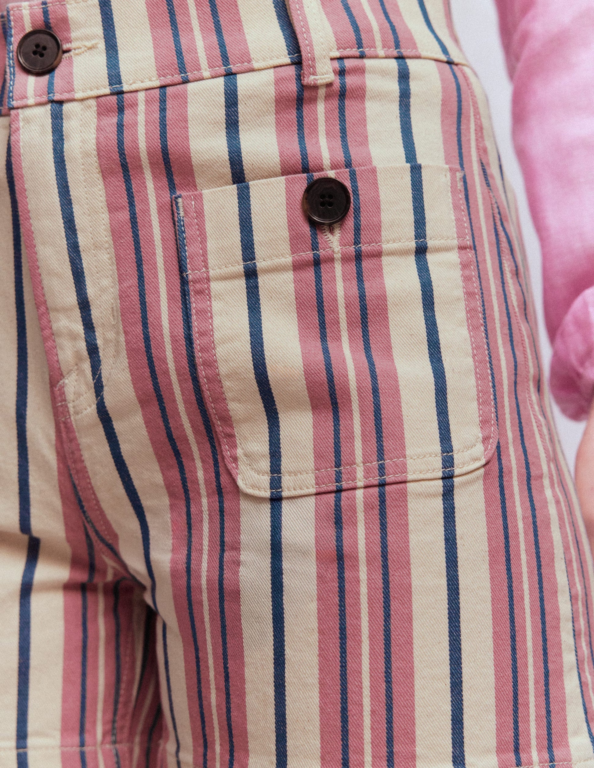 Primrose Denim Shorts-Pink Stripe-2
