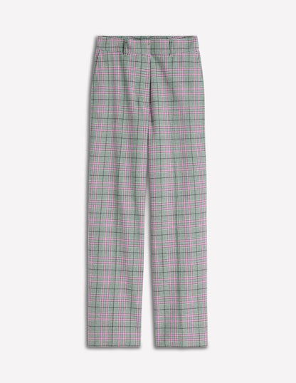 Canonbury Tailored Pants-Green, Pink and Brown Check-7