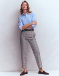 Canonbury Tailored Pants-Green, Pink and Brown Check