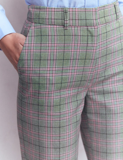 Canonbury Tailored Pants-Green, Pink and Brown Check-3