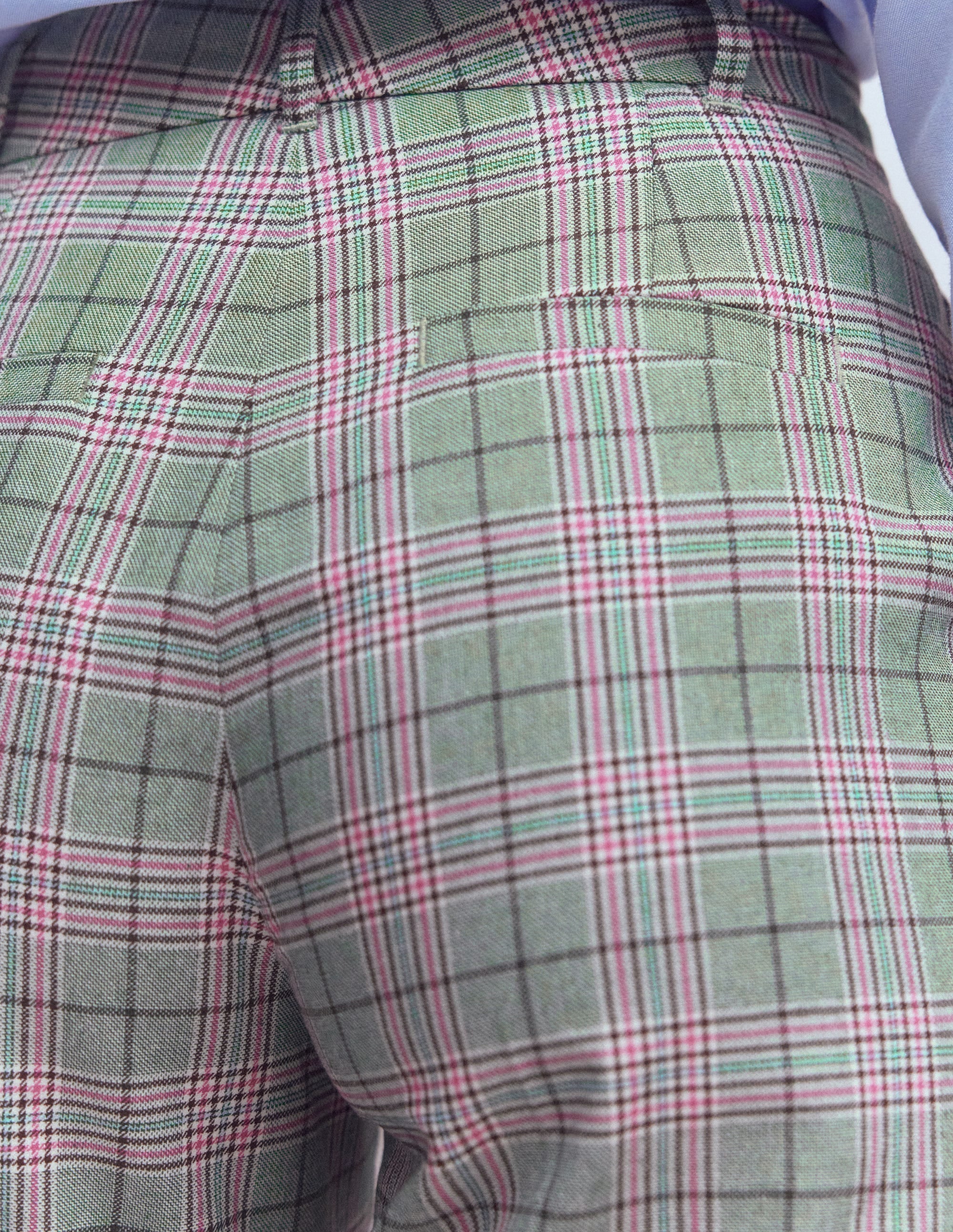 Canonbury Tailored Pants-Green, Pink and Brown Check - Image 5