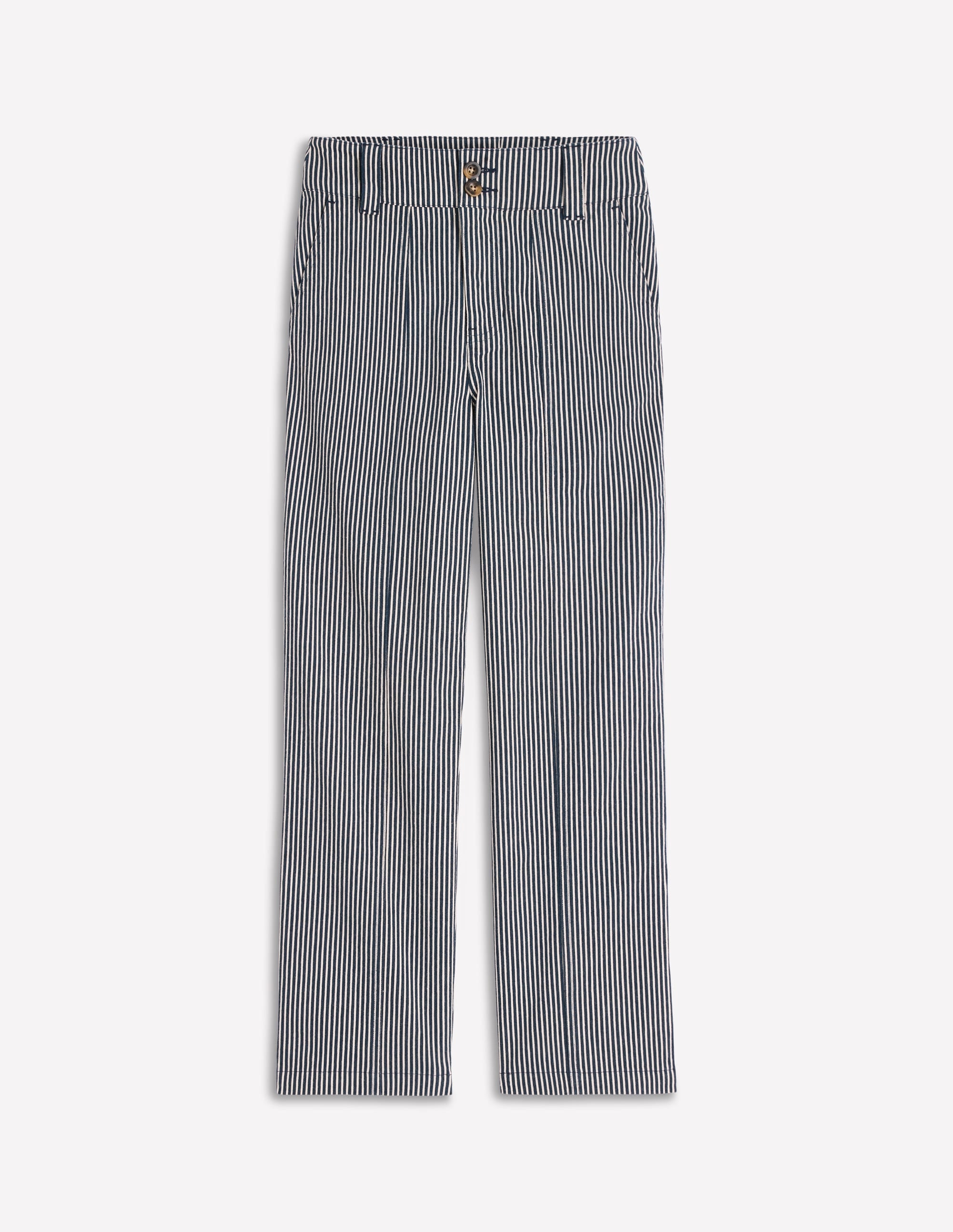 Straight Leg Chino Pants-Blue and Ivory Stripe - Image 6