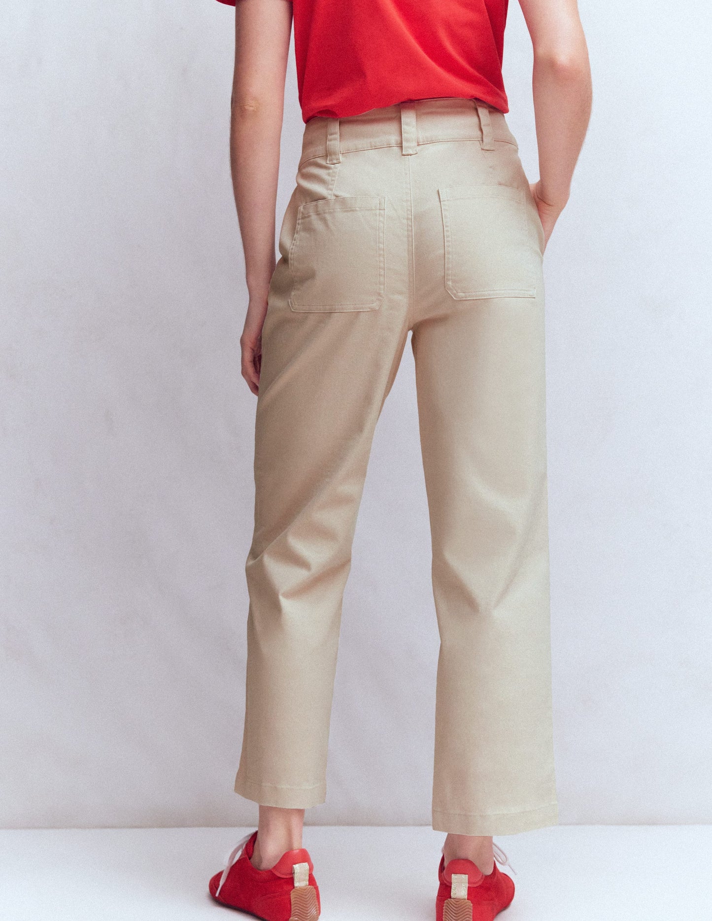 Straight Leg Chino Pants-Almond Milk