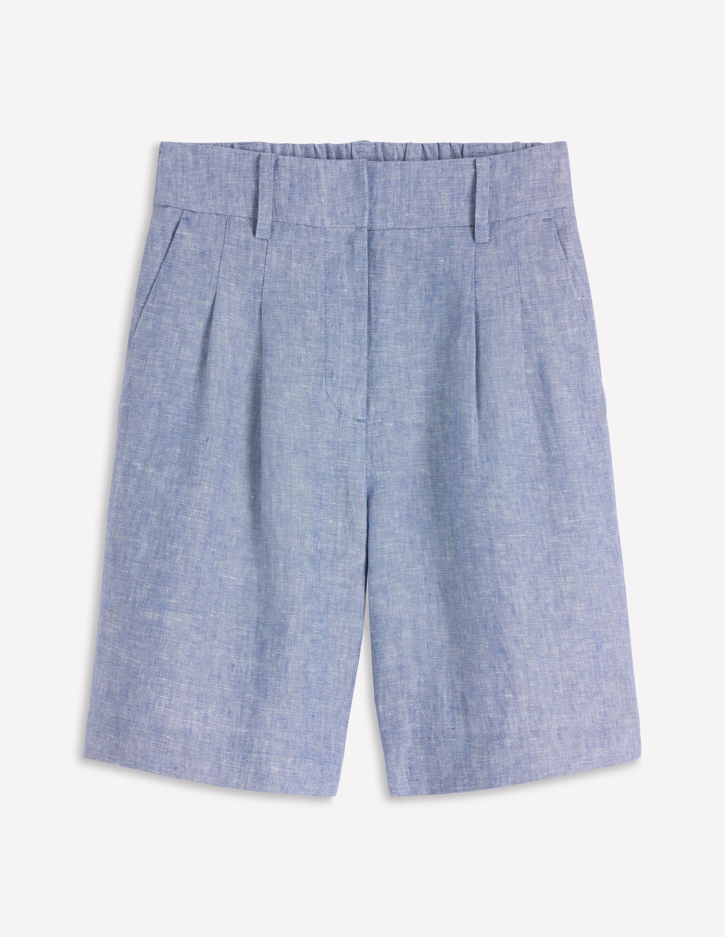 Kensington Linen Shorts-Blue Chambray