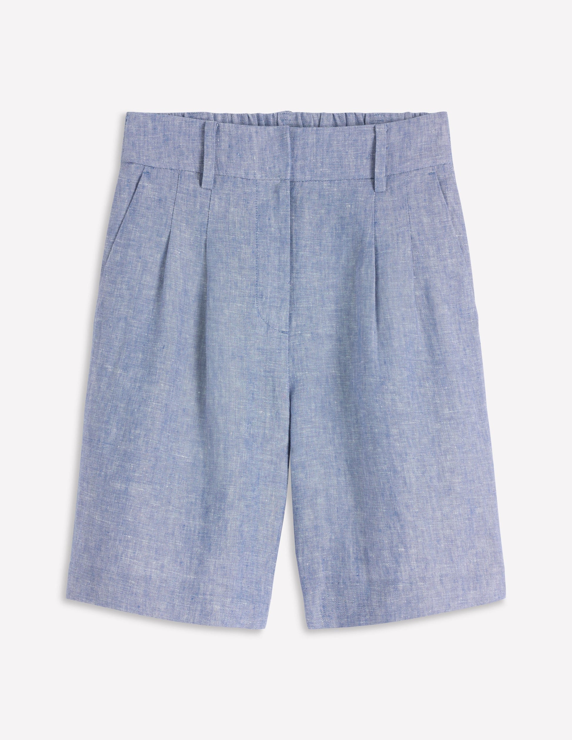 Kensington Linen Shorts-Blue Chambray-6