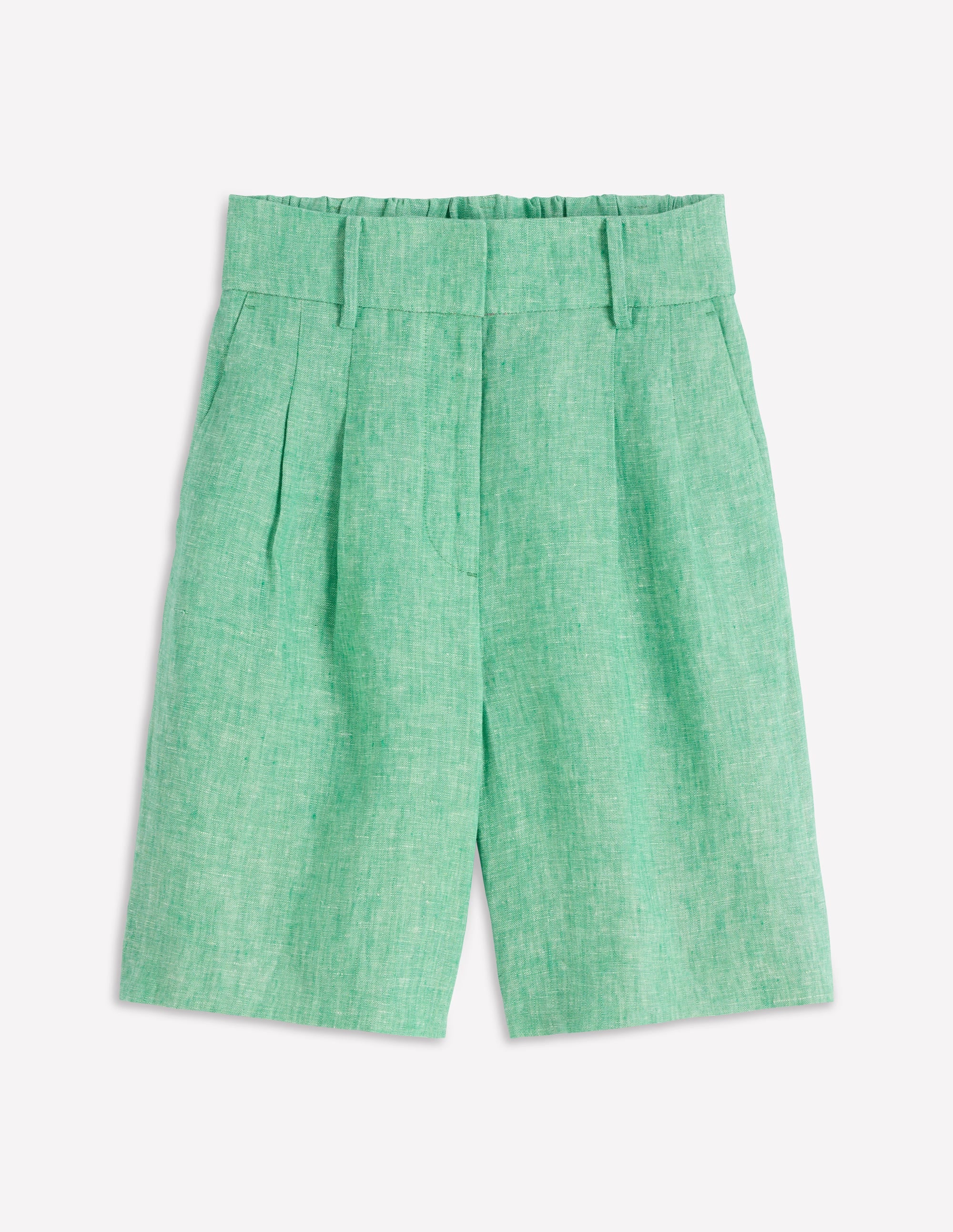 Kensington Linen Shorts - Aloe Green Chambray | Boden USA