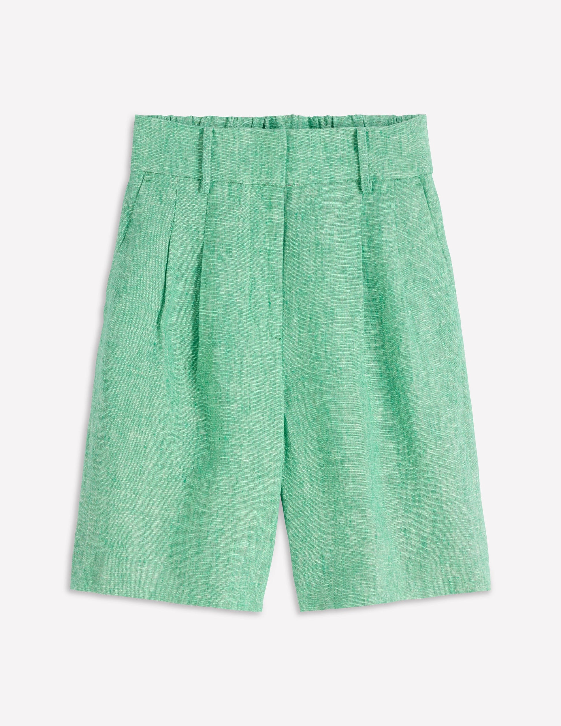 Kensington Linen Shorts-Aloe Green Chambray-7