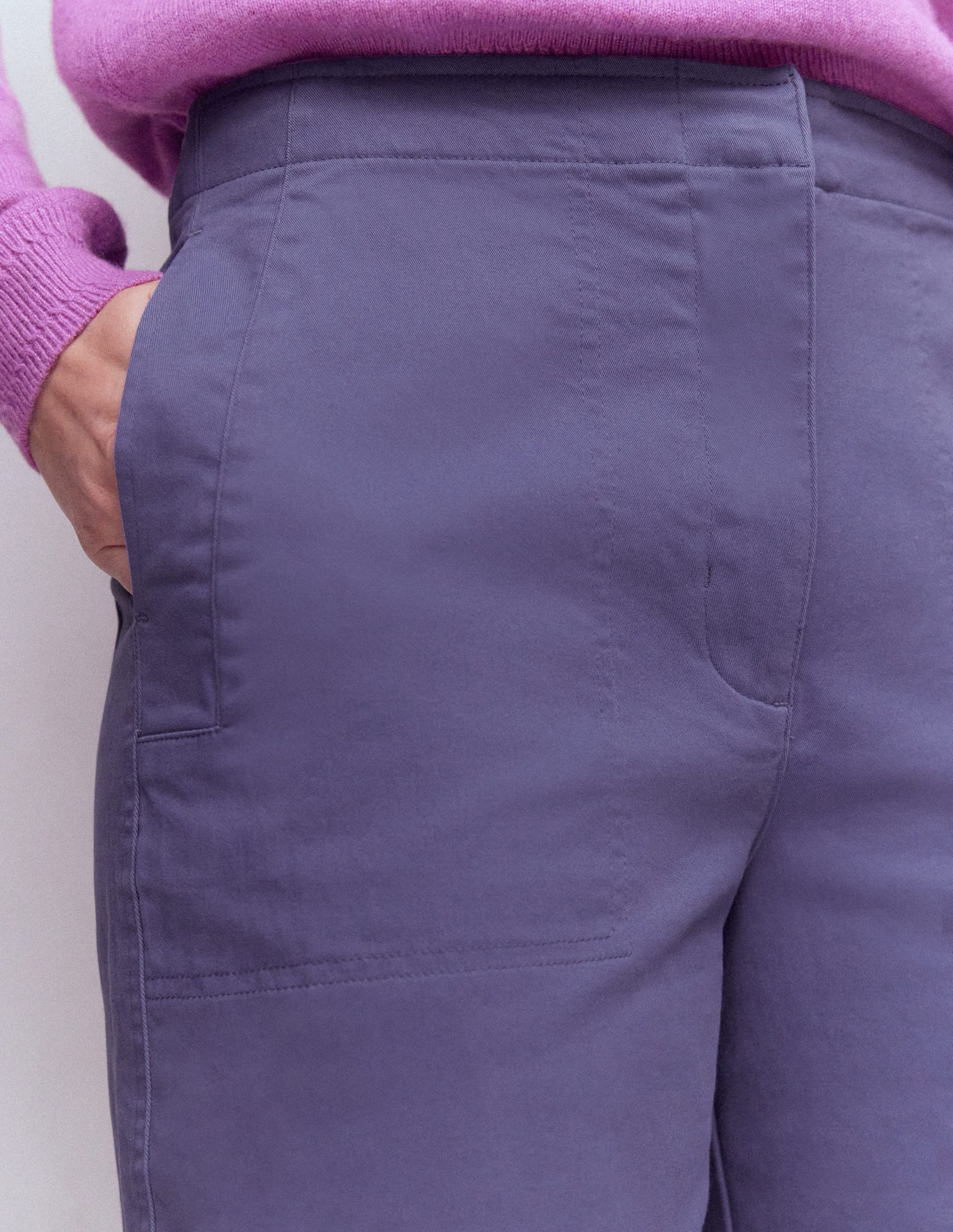 Barrel Leg Chino Pants-Purple Thistle-2