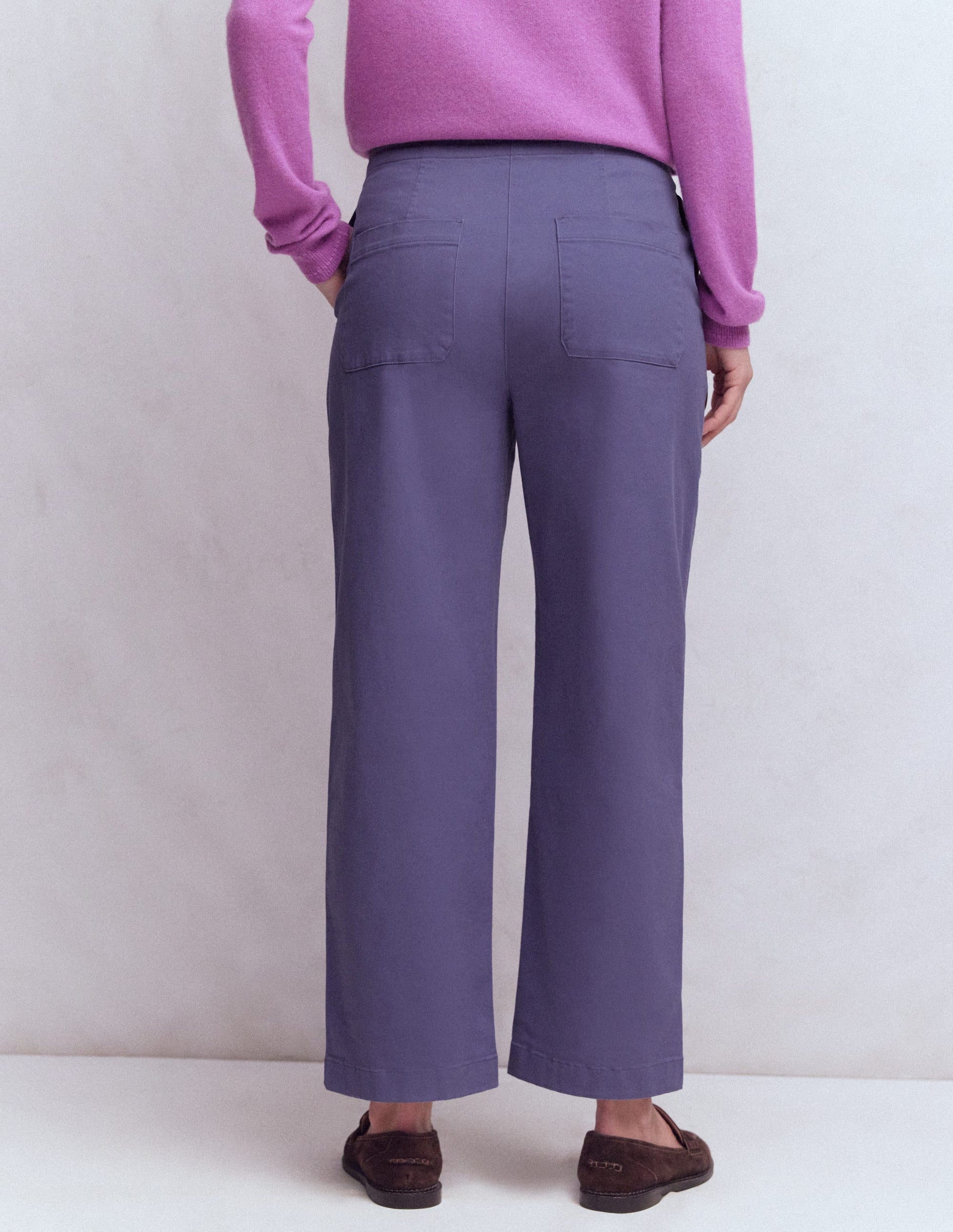 Barrel Leg Chino Pants-Purple Thistle-3